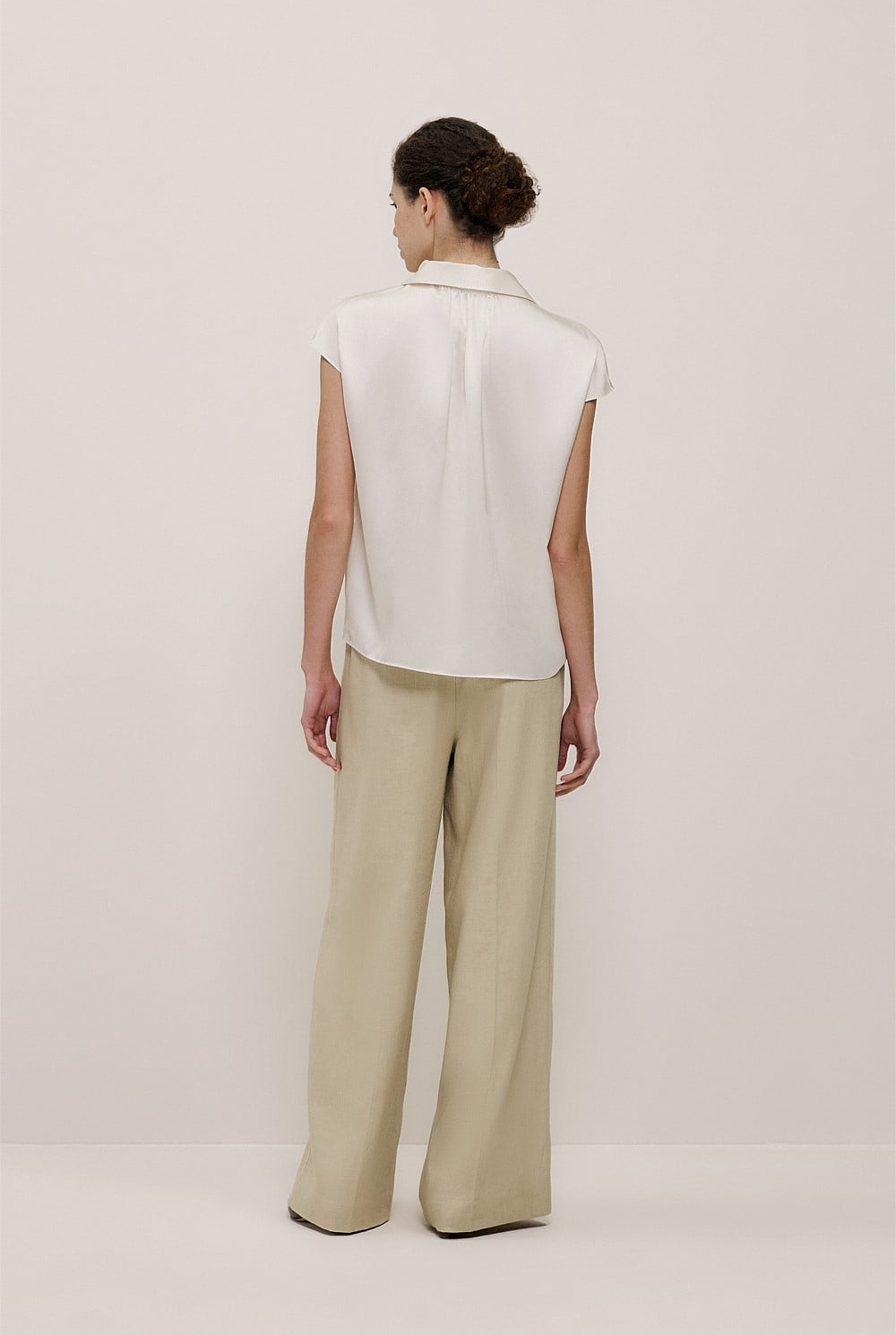 Silk Satin Cap Sleeve Shirt