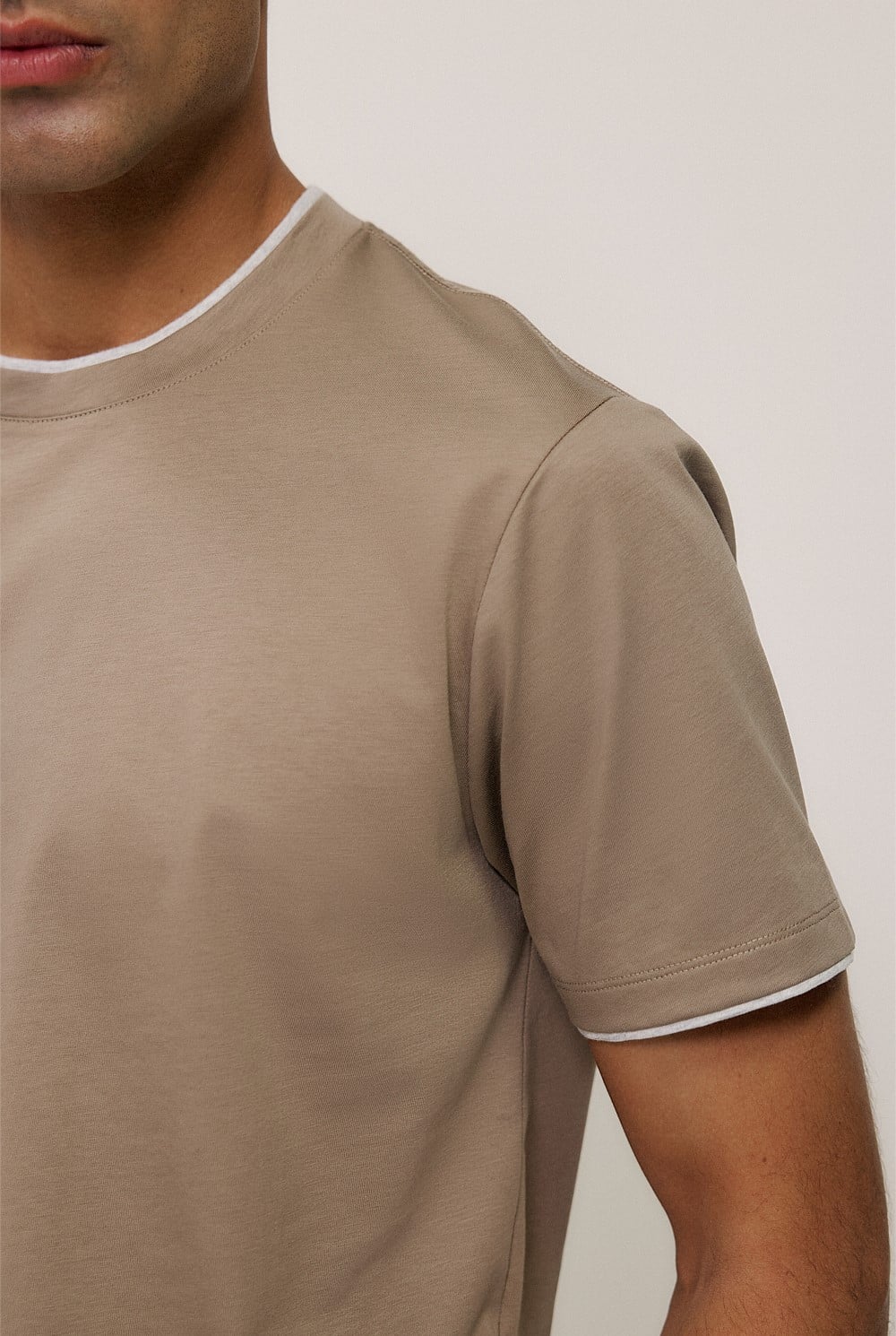 Mercerised Cotton Layered T-shirt