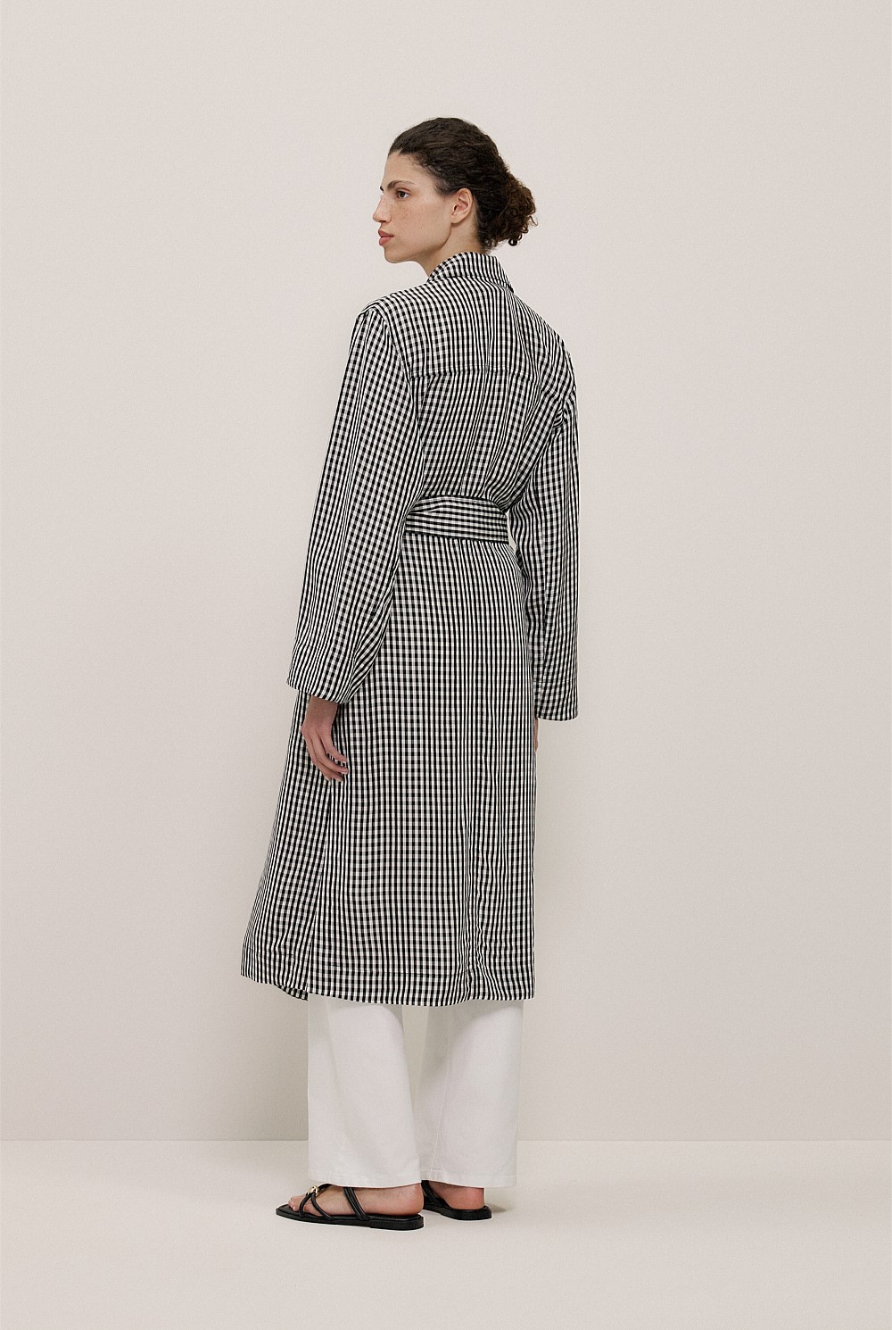 Gingham Lightweight Trench Coat