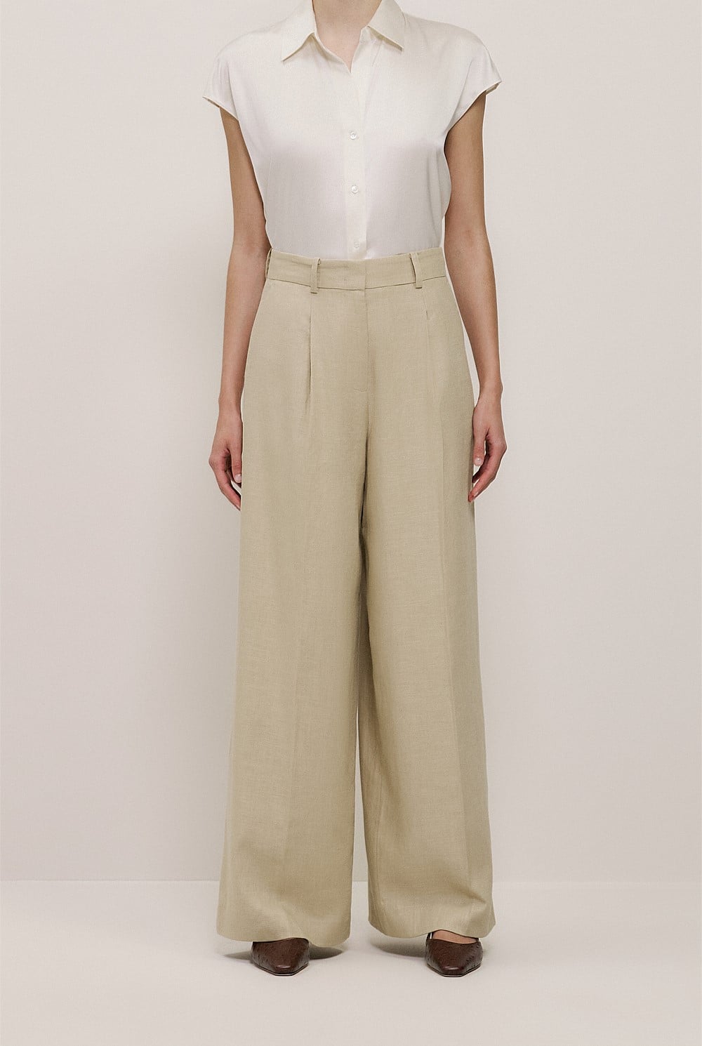 Textured Wide Leg Pant
