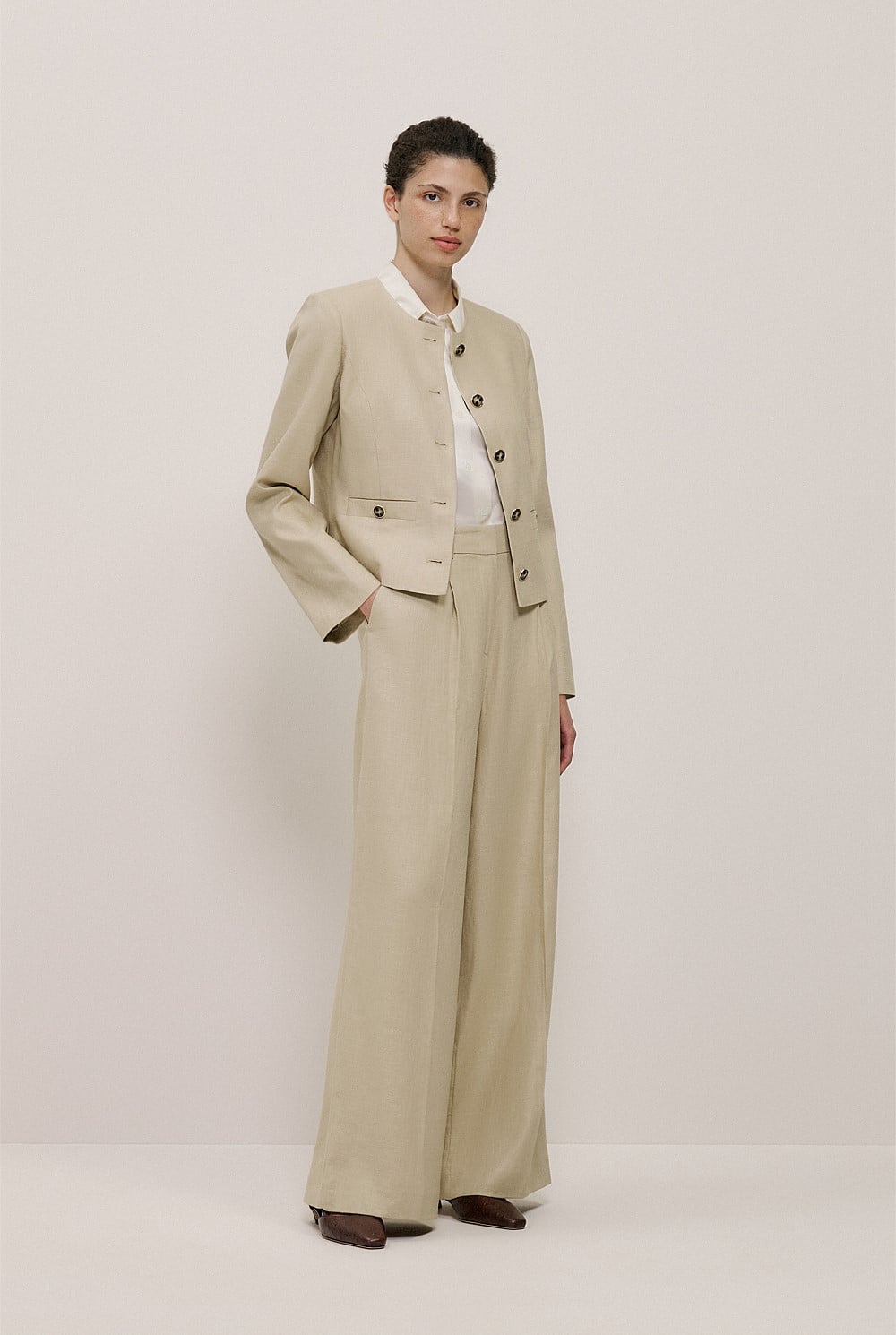 Textured Wide Leg Pant