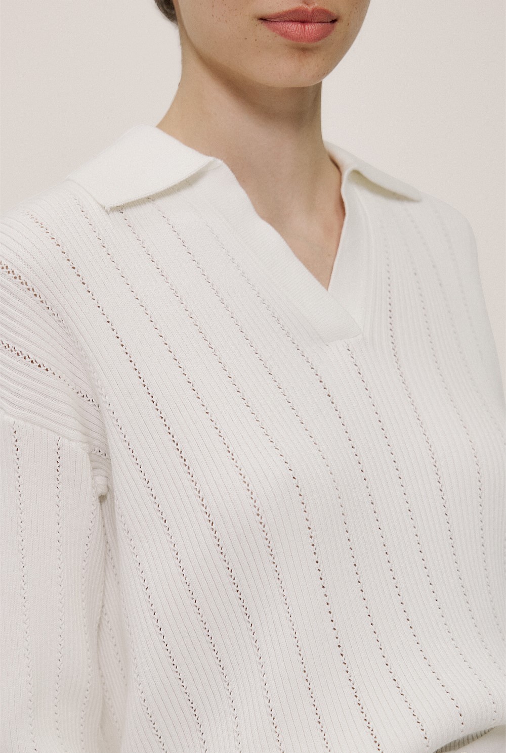 Cotton Cashmere Fine Cable Polo