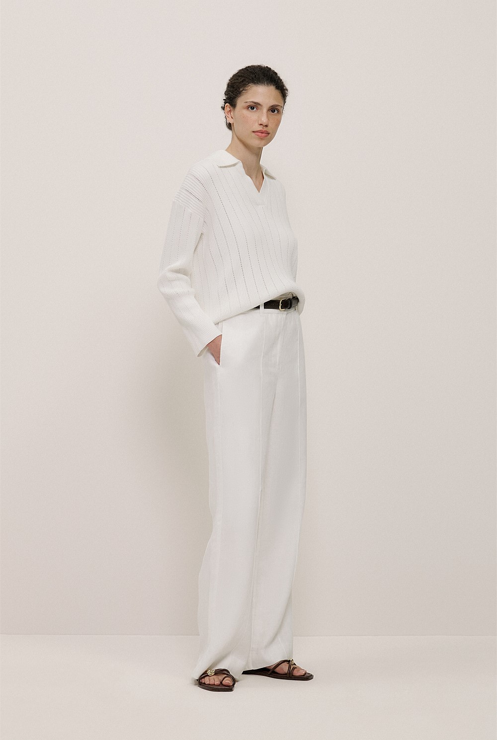 Cotton Cashmere Fine Cable Polo
