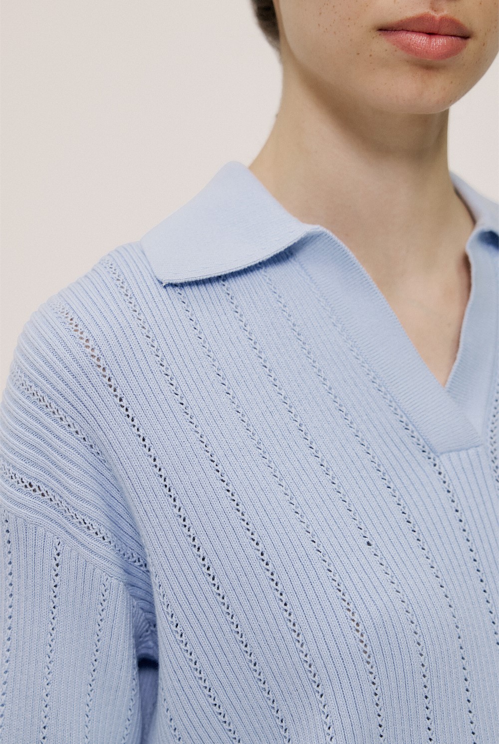 Cotton Cashmere Fine Cable Polo