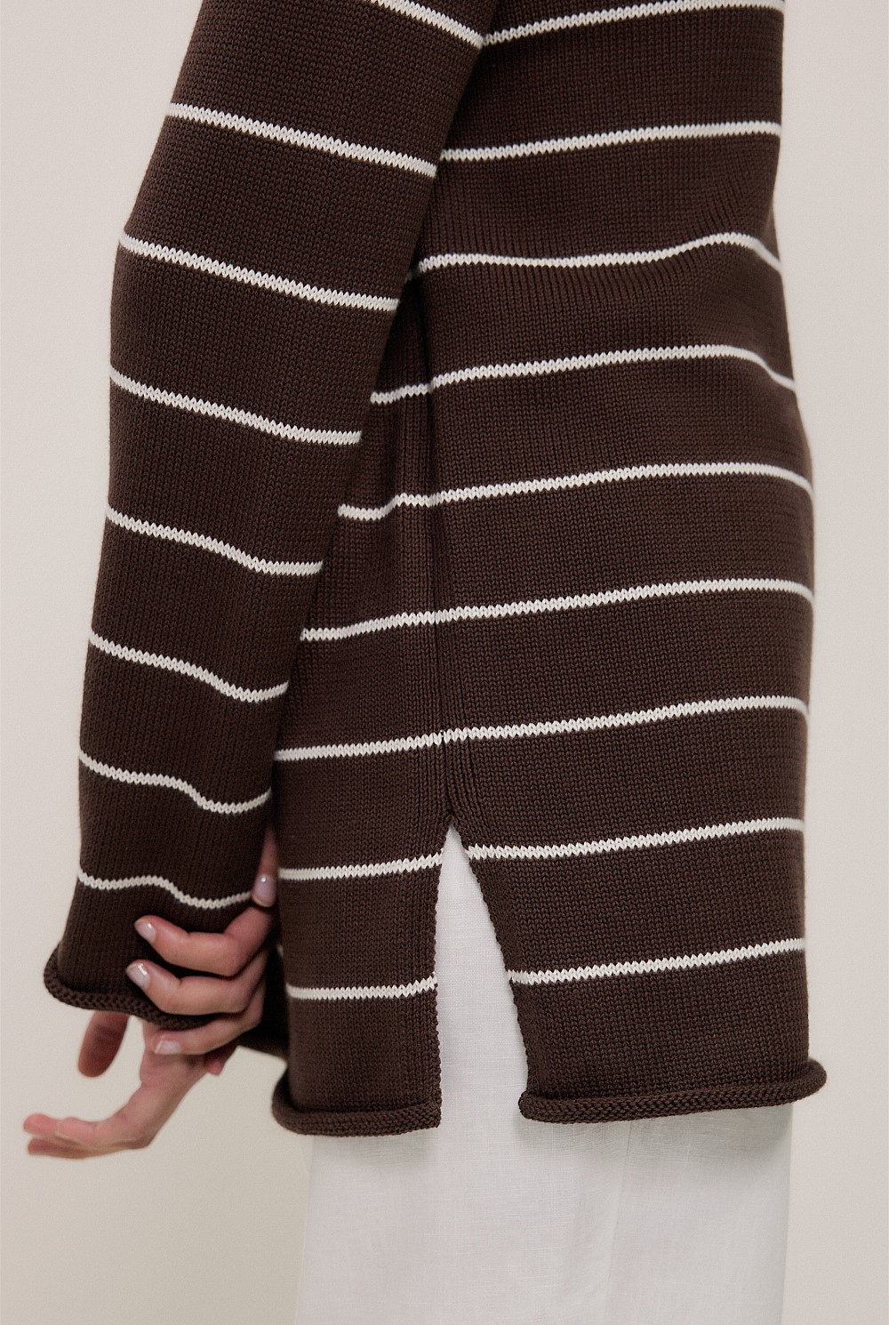 Cotton Stripe Knit Tunic