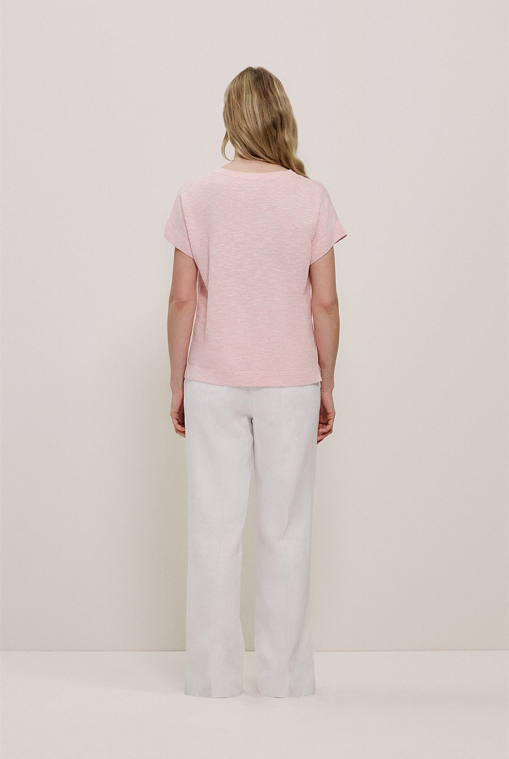 Linen Cotton Relaxed Knit T-shirt