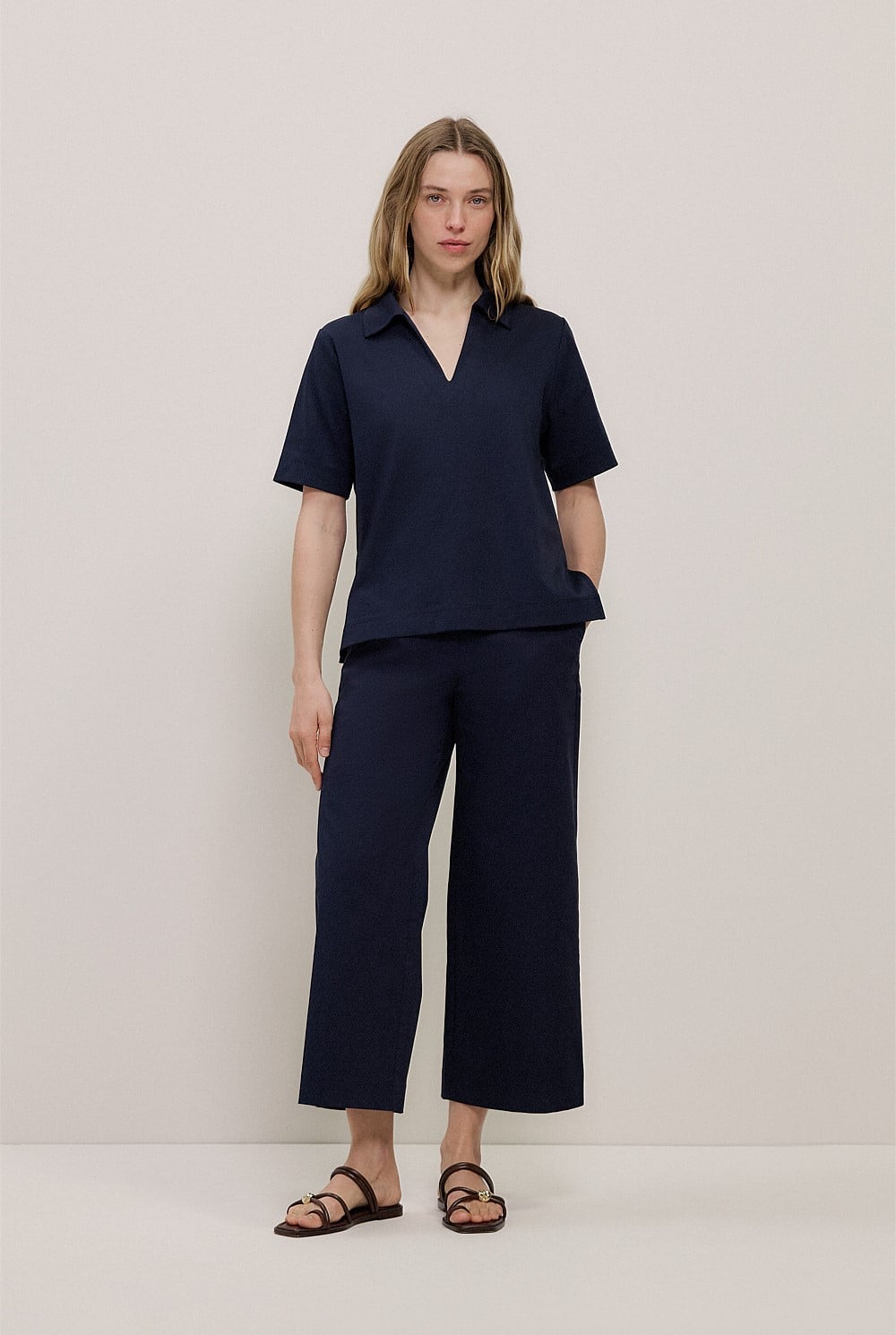 Modal Cotton Collared T-shirt