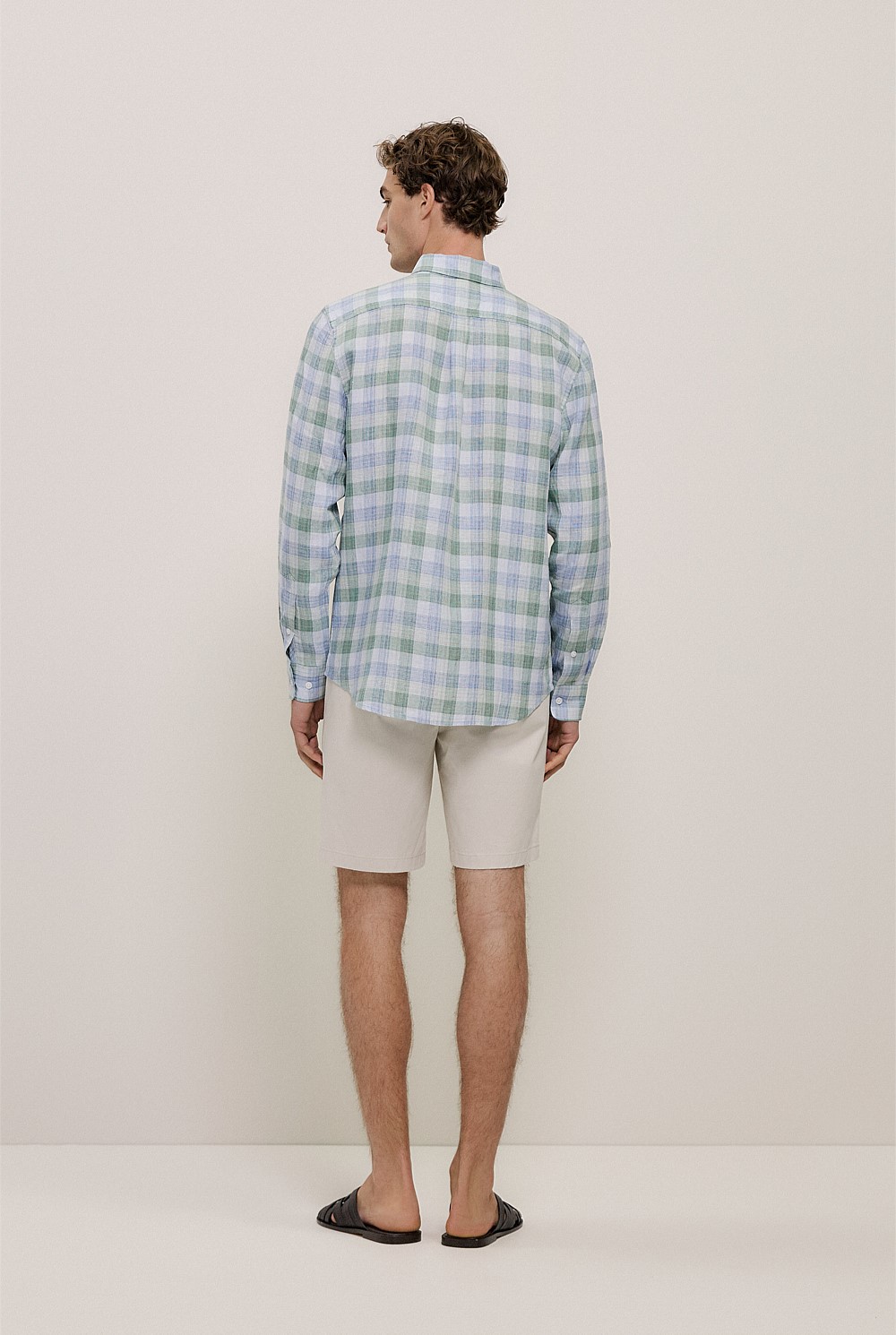 Regular Fit Yarn Dyed Linen Check Shirt