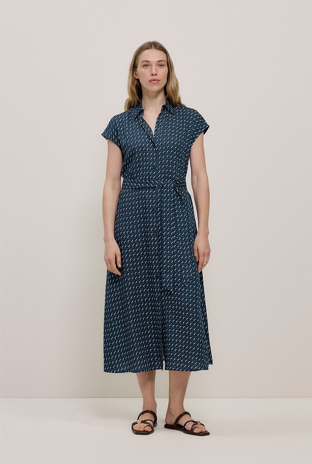 Cavelle Cap Sleeve Shirt Dress