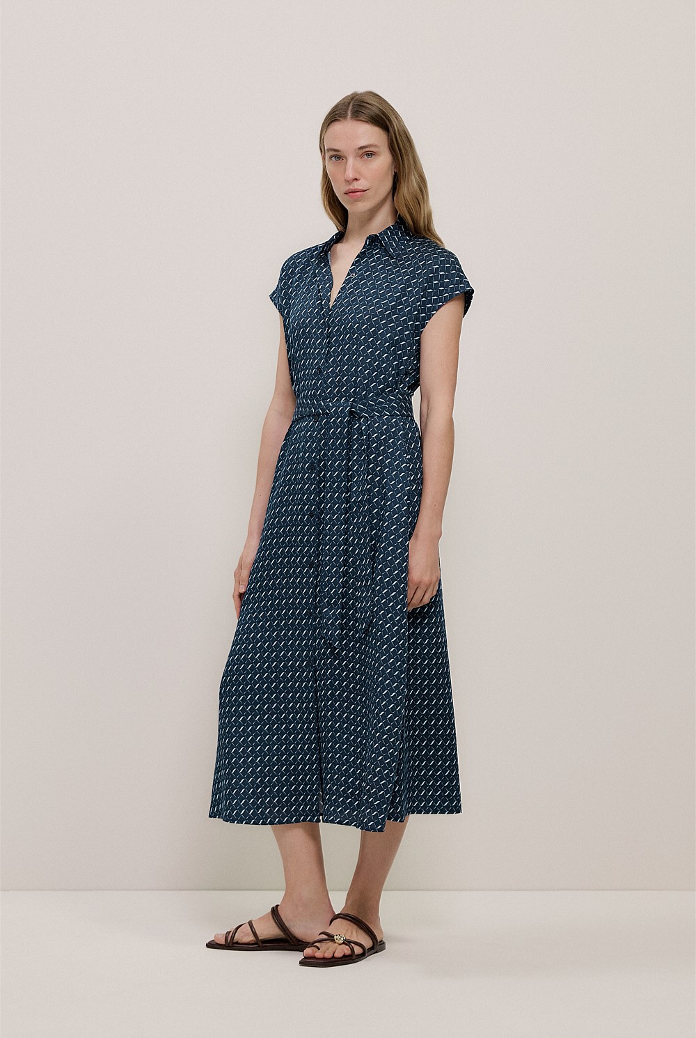 Cavelle Cap Sleeve Shirt Dress