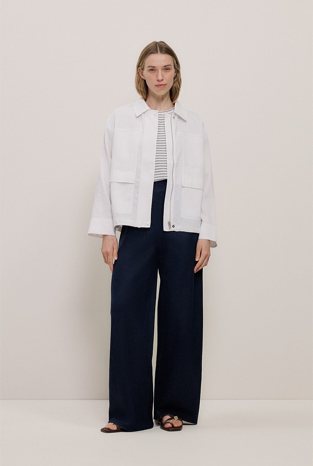 Australian Cotton Stripe Cuff Detail T-shirt