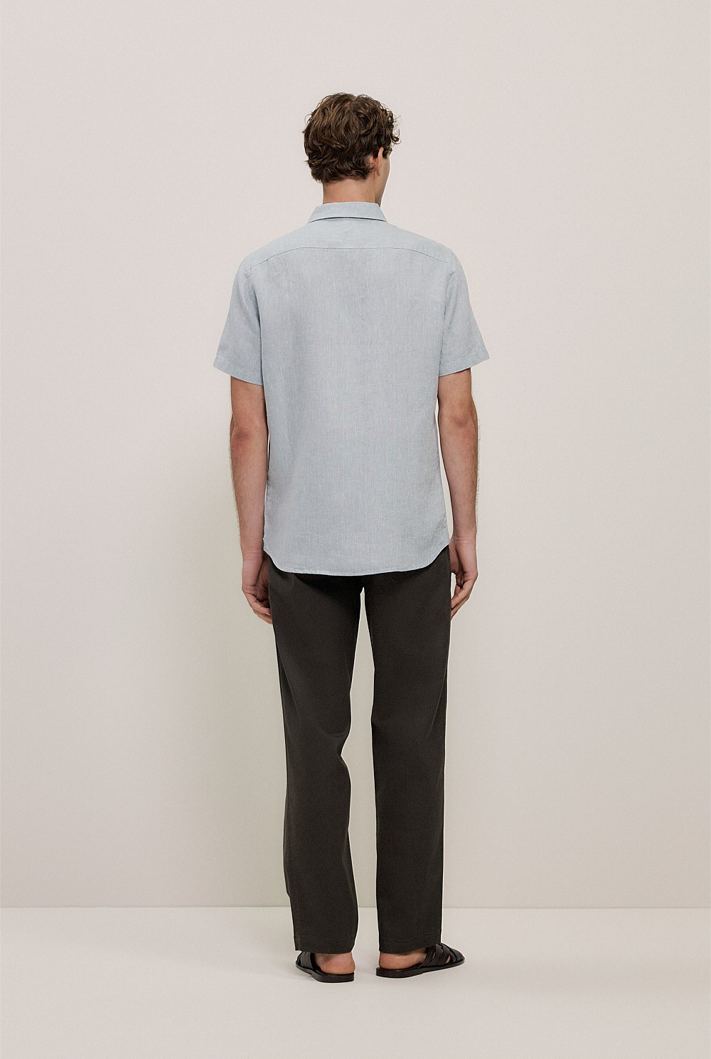 Yarn Dyed Linen Short Sleeve Shirt