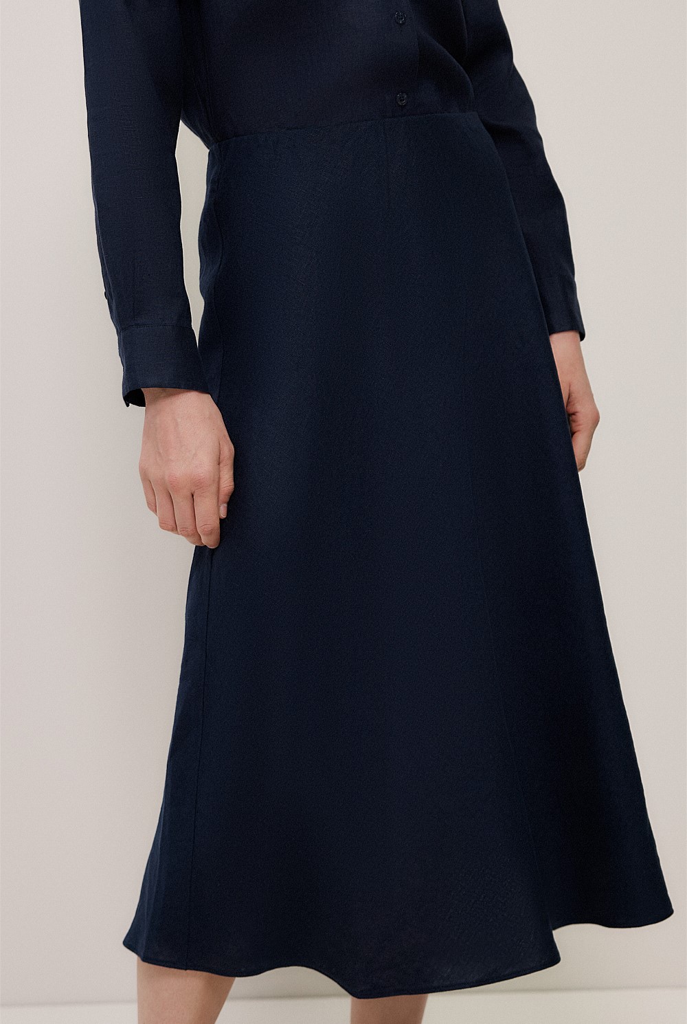 Linen Bias Slip Skirt