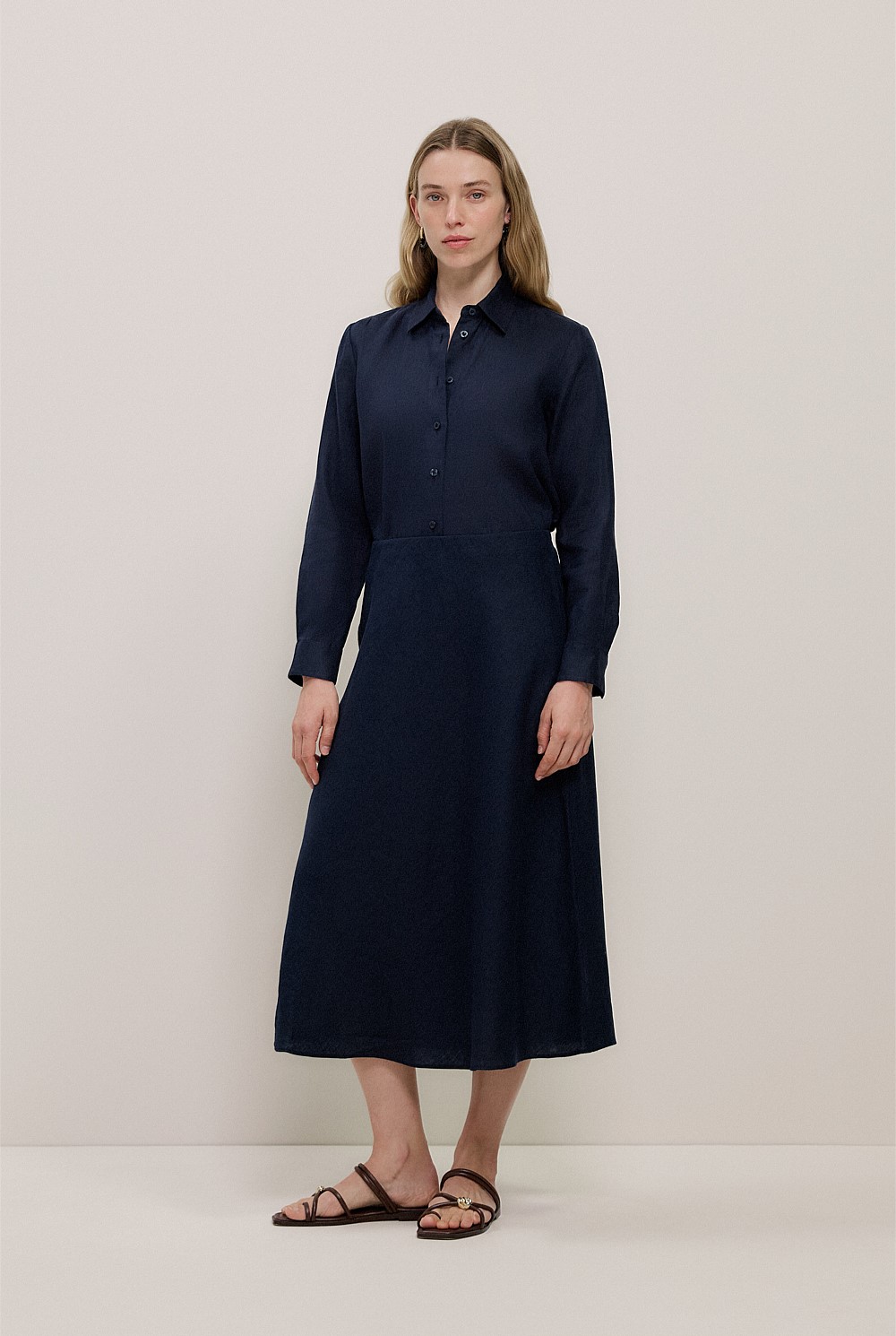 Linen Bias Slip Skirt