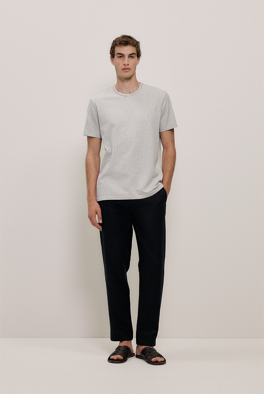 Jacquard Cotton Textured T-shirt