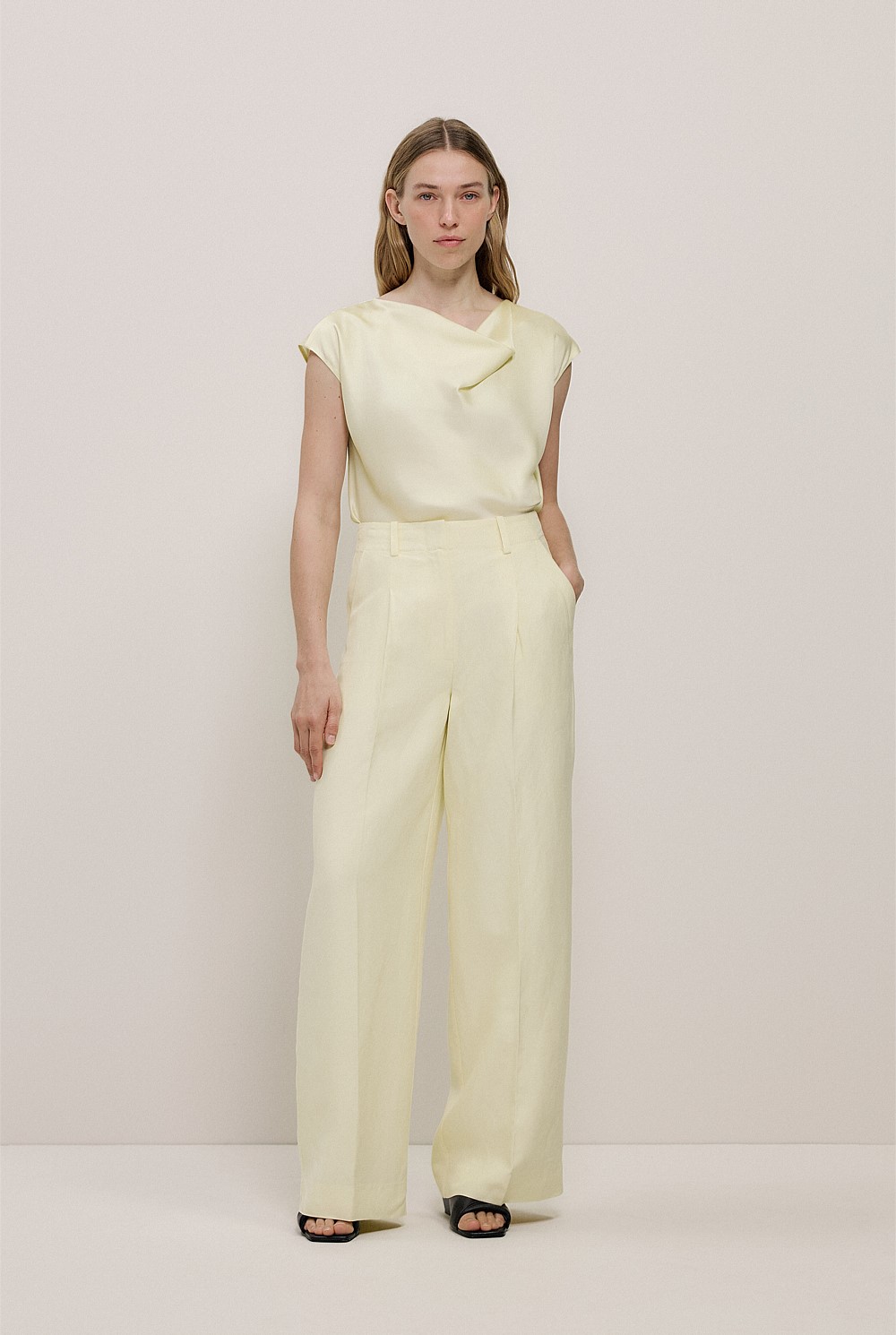 Satin Cowl Neck Blouse