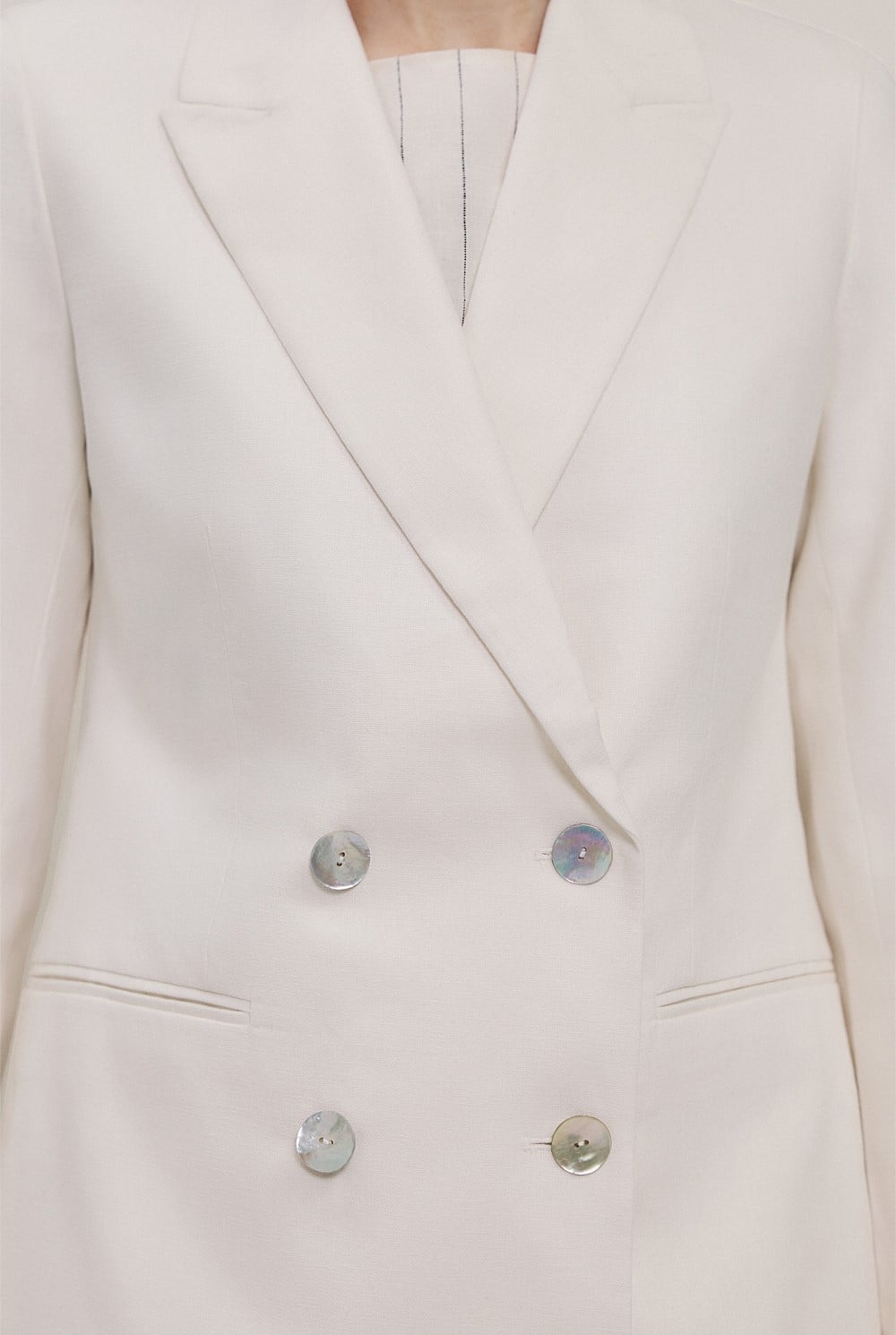 Linen Cotton Double Breasted Blazer