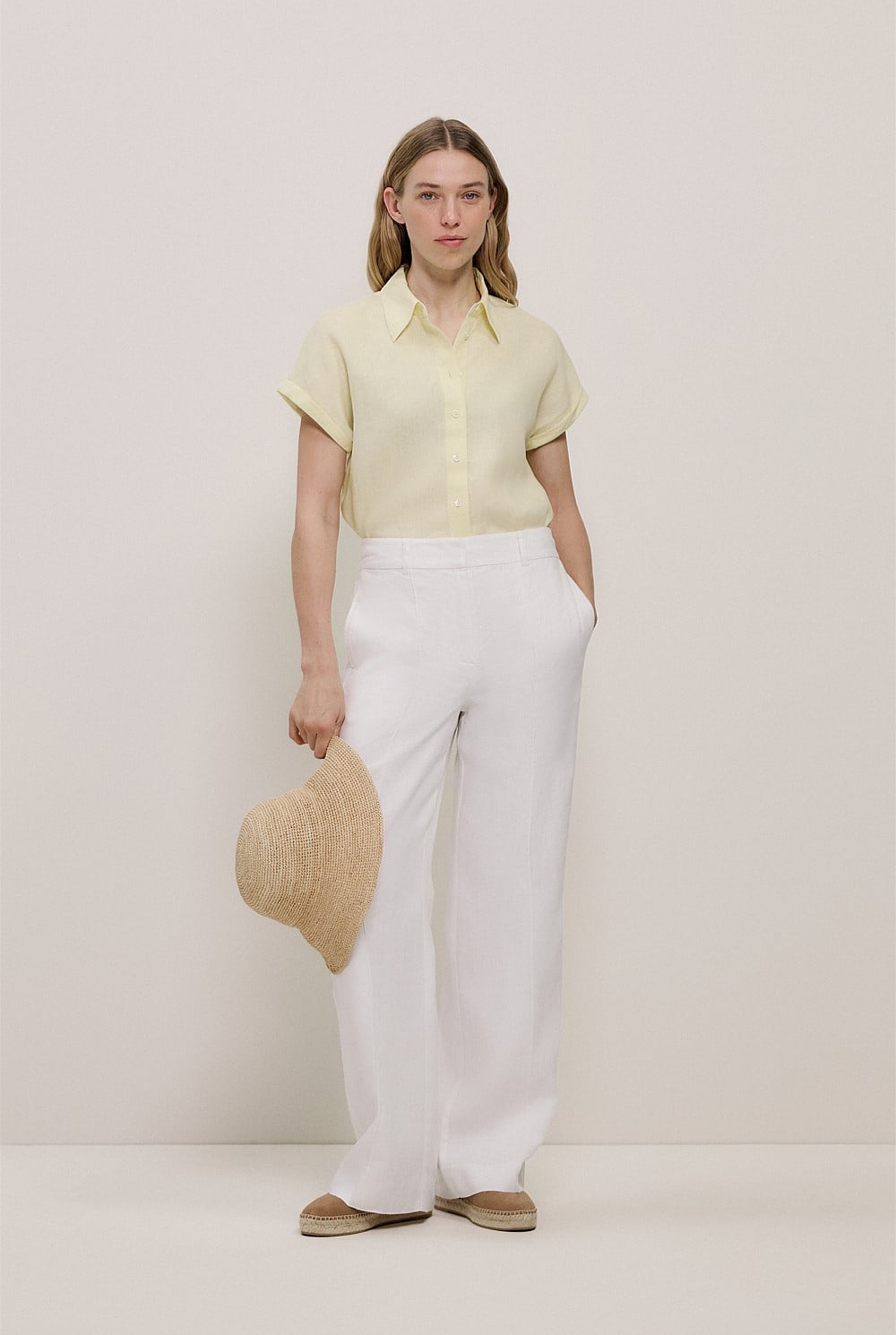 Linen Cap Sleeve Shirt