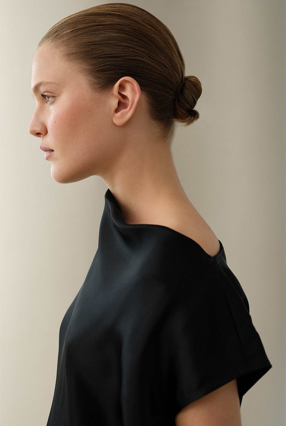 Satin Cowl Neck Blouse