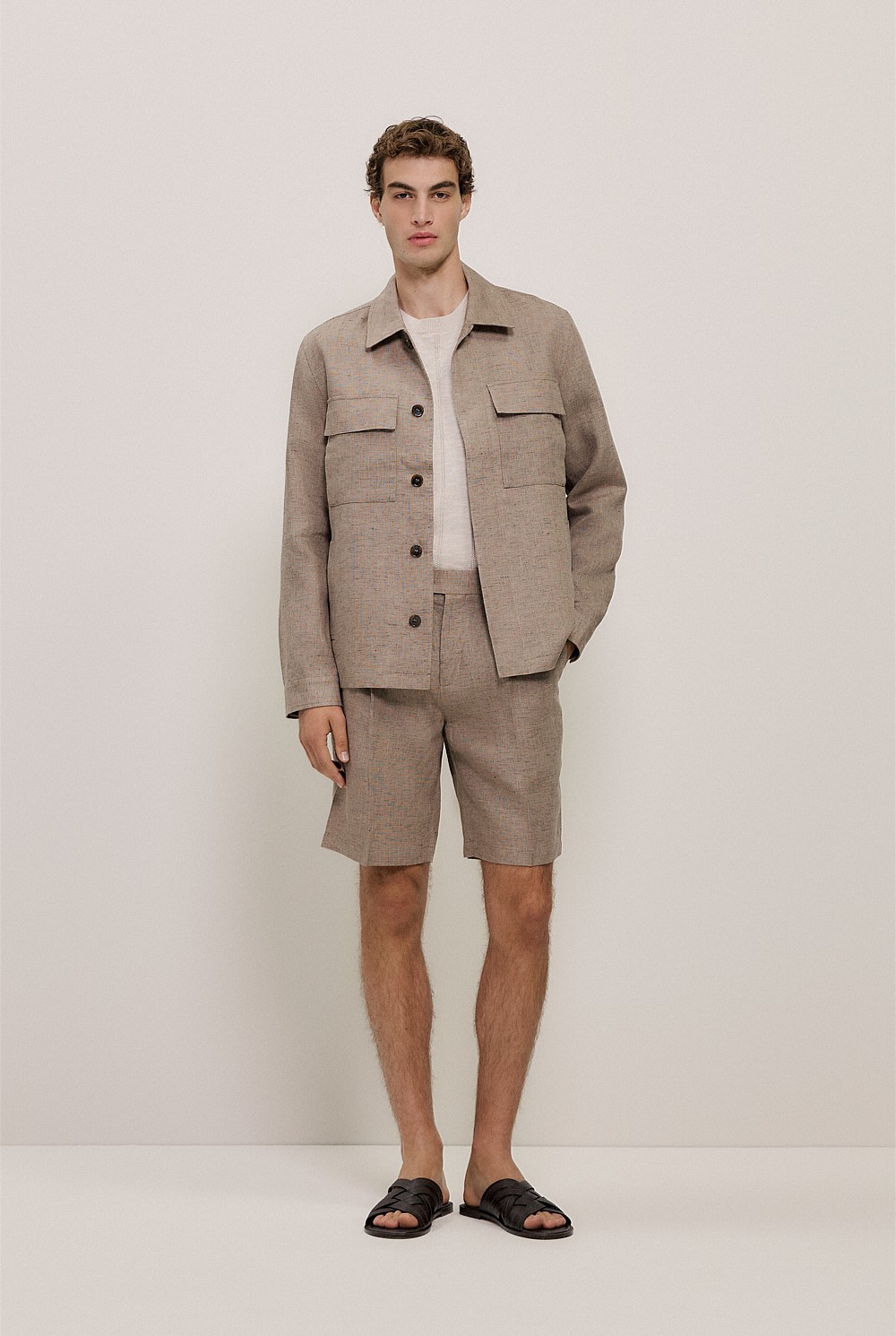Yarn Dyed Linen Tailored Short