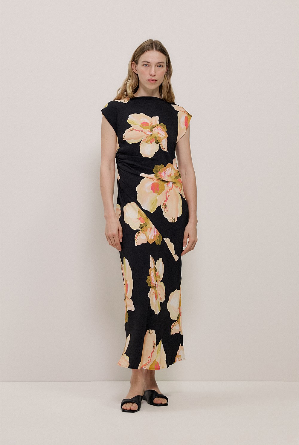 Caelia Draped Bias Dress