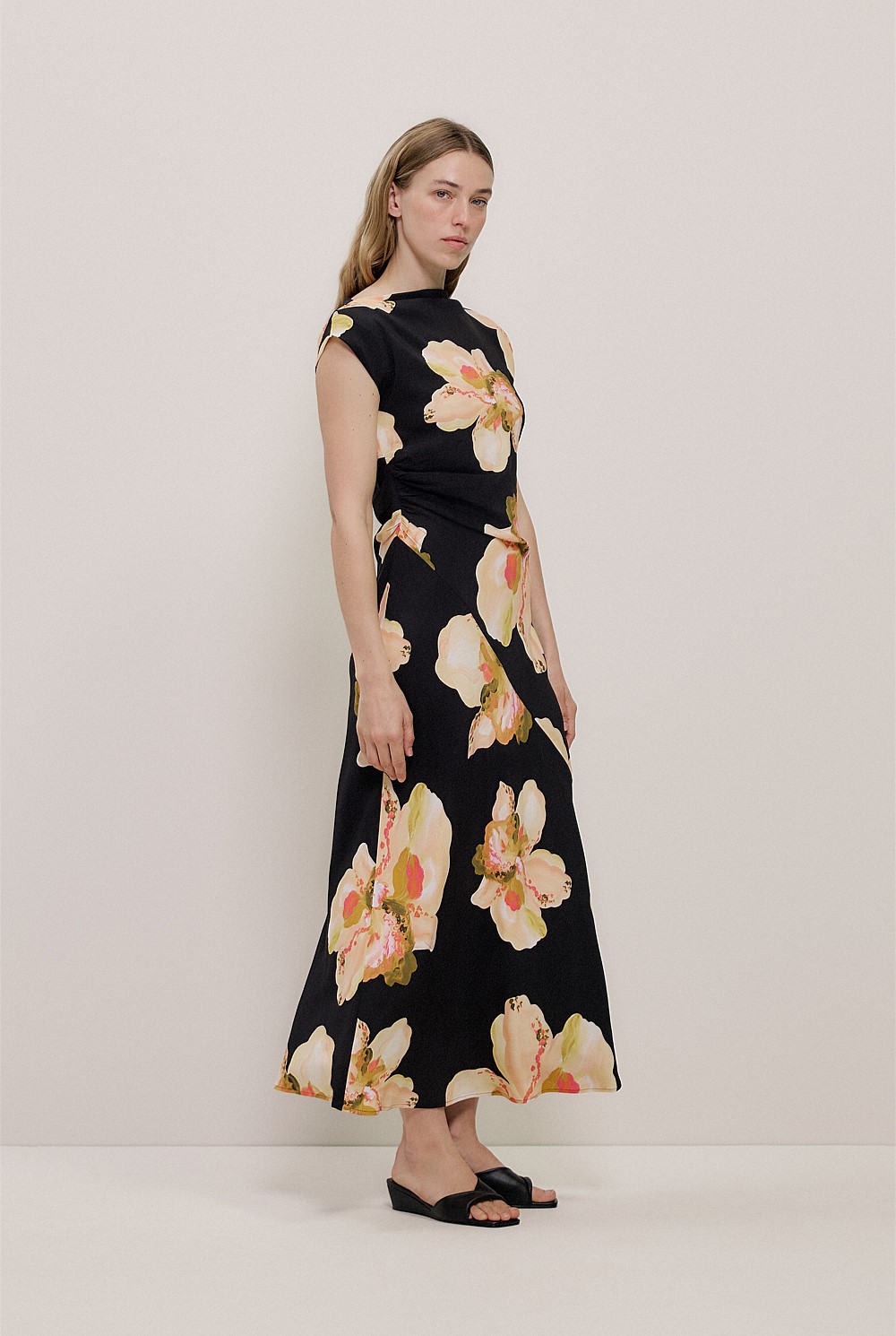 Caelia Draped Bias Dress