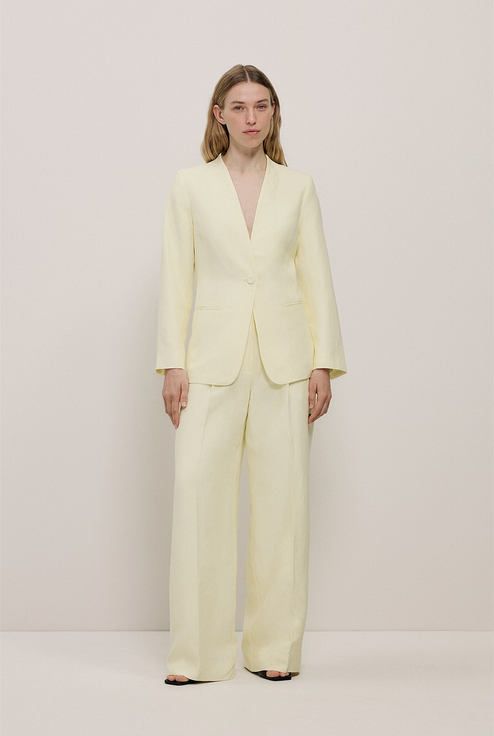 Collarless Longline Blazer