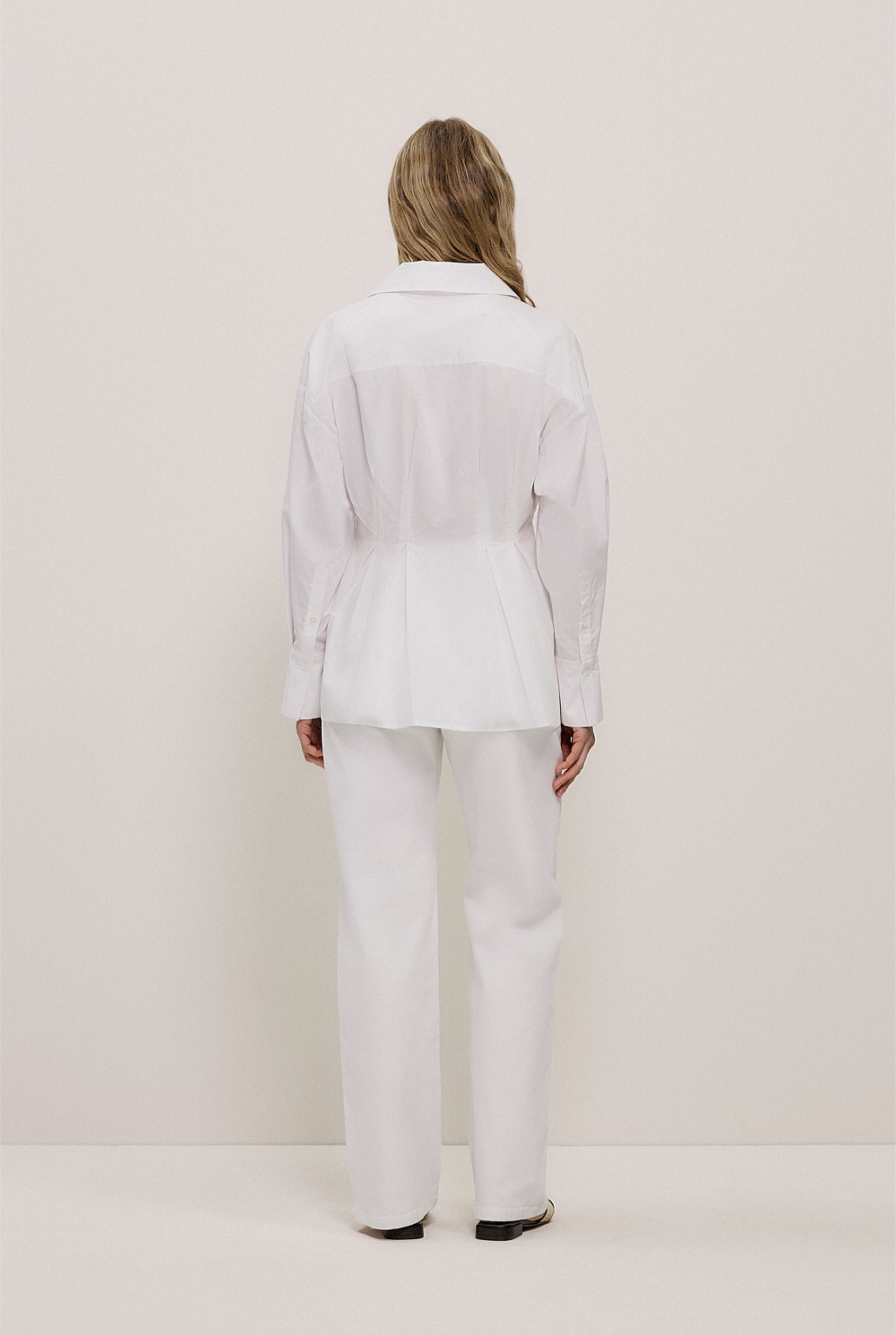 Poplin Cinched Waist Shirt