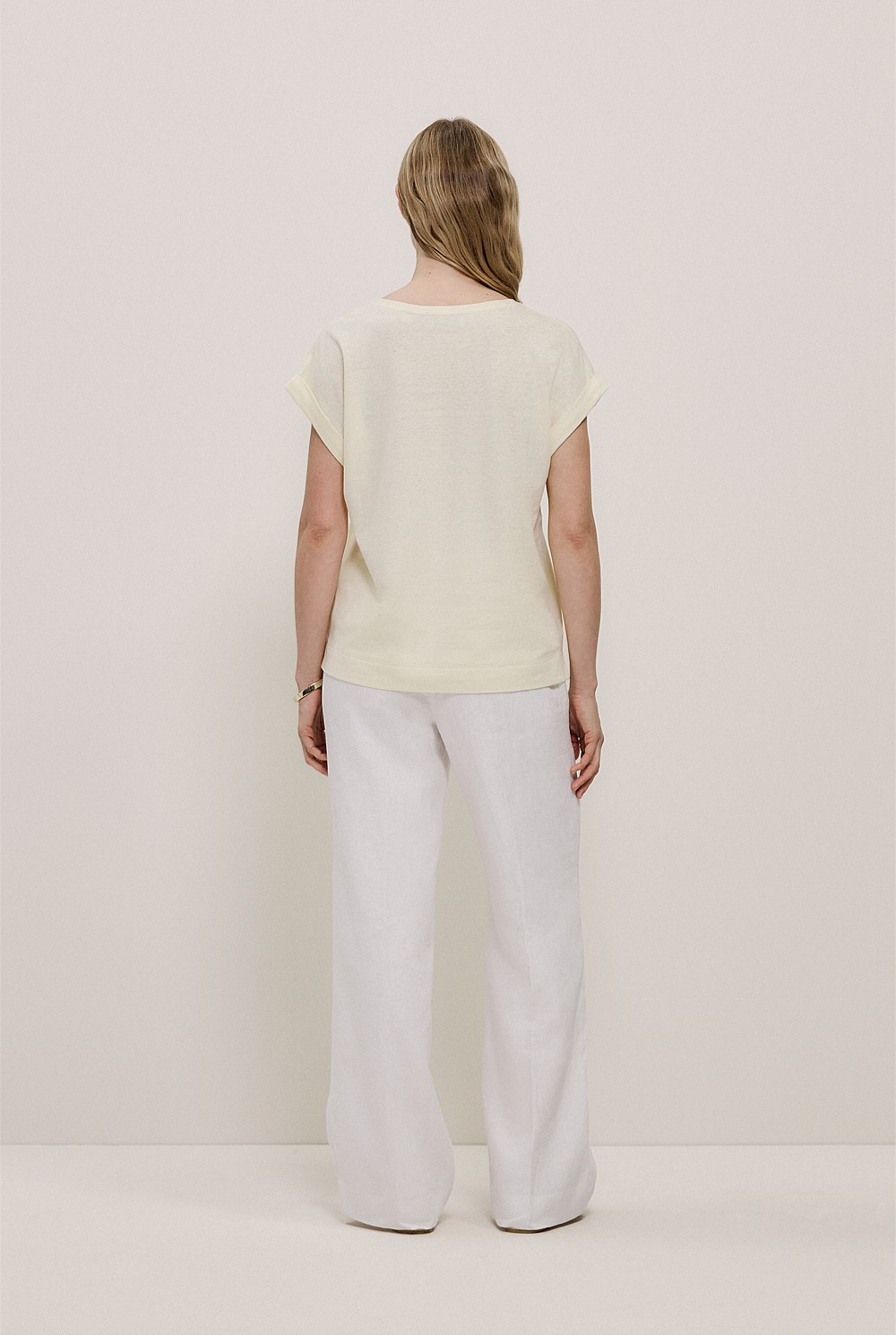 Linen Cotton V Neck T-shirt