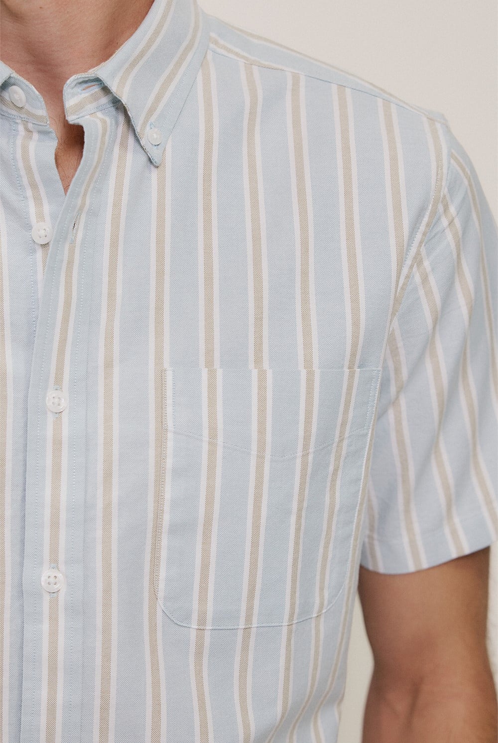 Oxford Stripe Short Sleeve Shirt