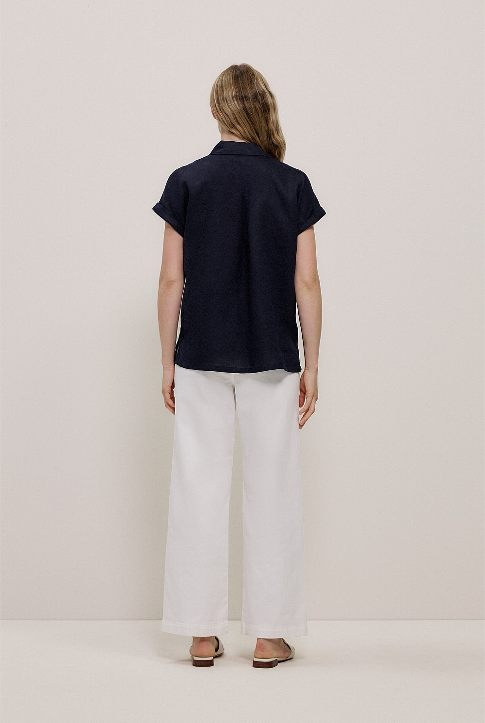 Linen Cap Sleeve Shirt