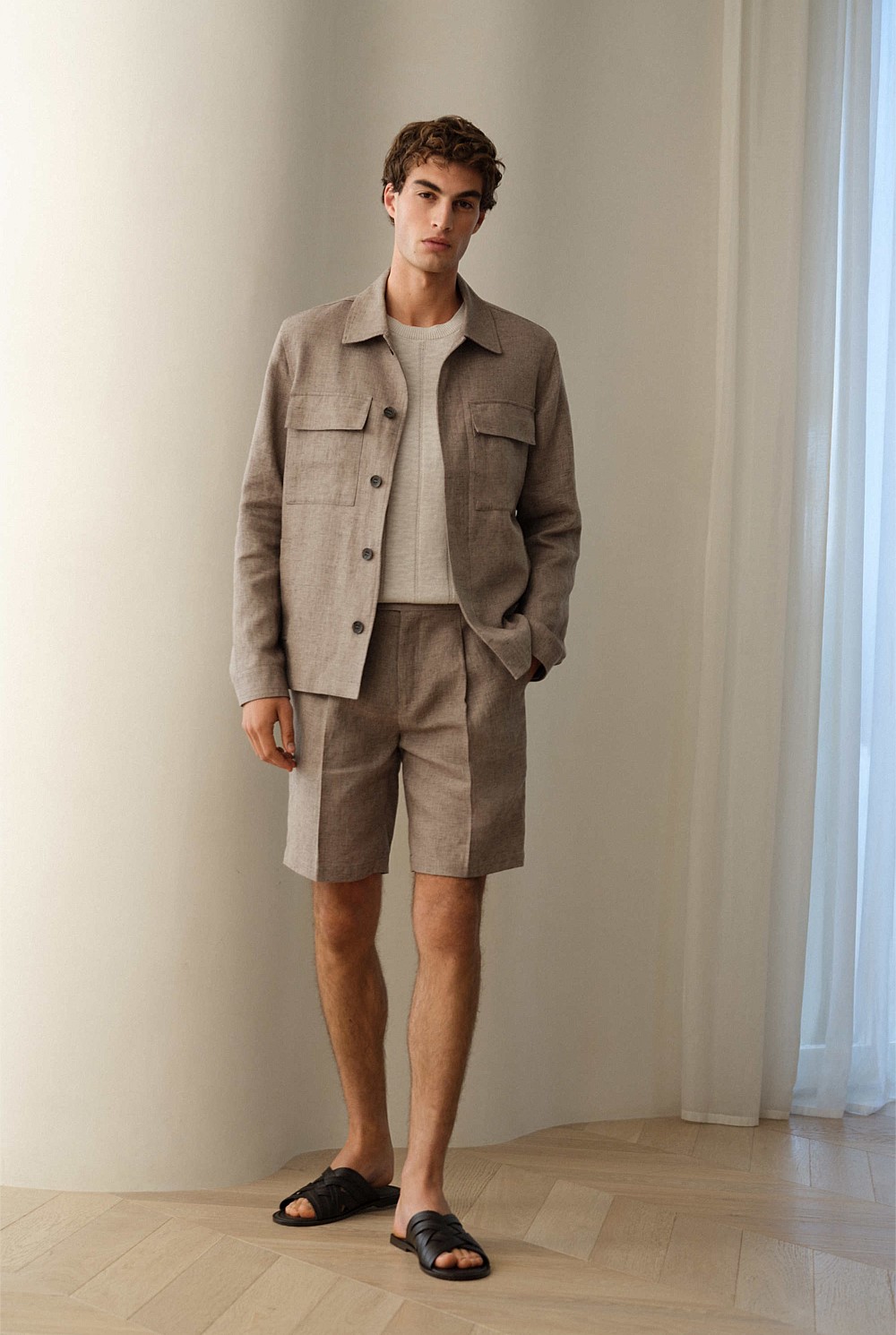Yarn Dyed Linen Twin Pocket Jacket