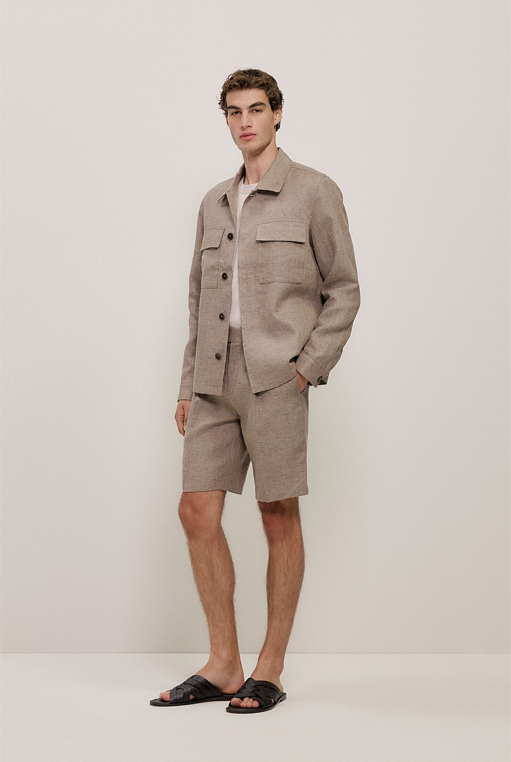 Yarn Dyed Linen Twin Pocket Jacket