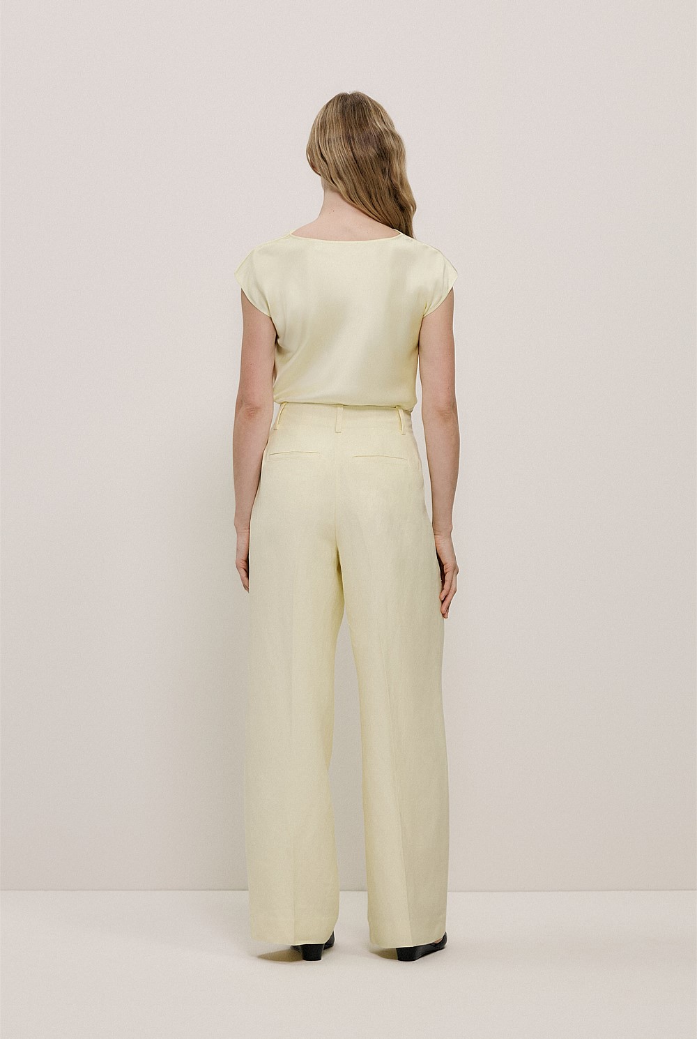 High Rise Tailored Wide Leg Pant