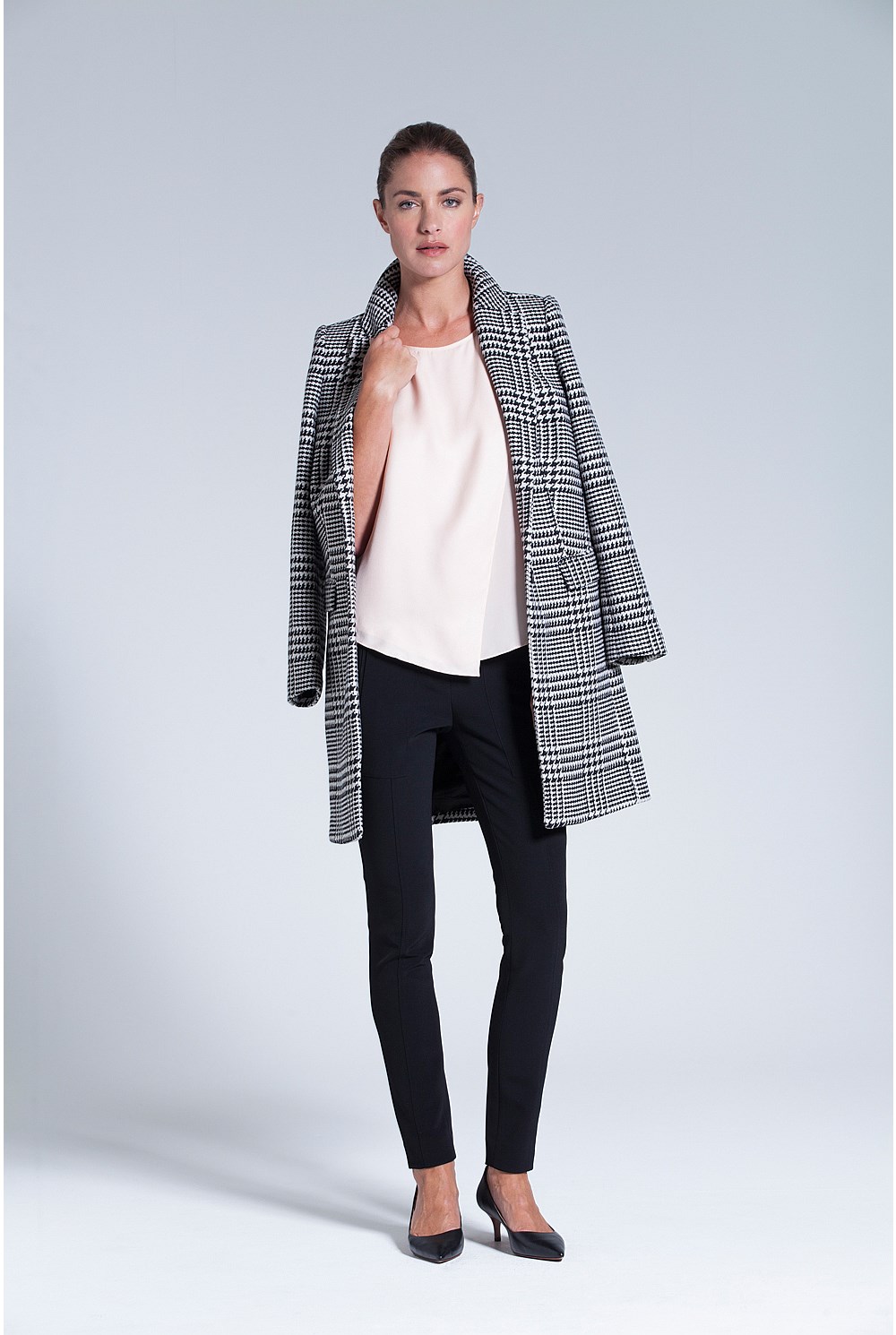 Plaid Jacquard Coat