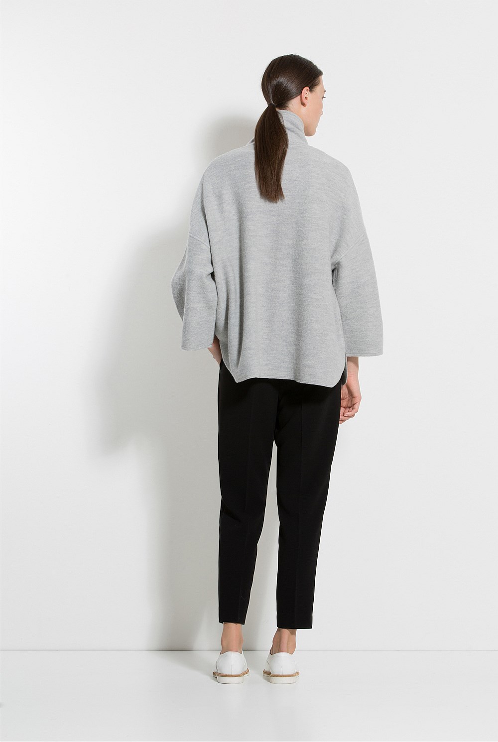 Boiled Wool Cape Jacket
