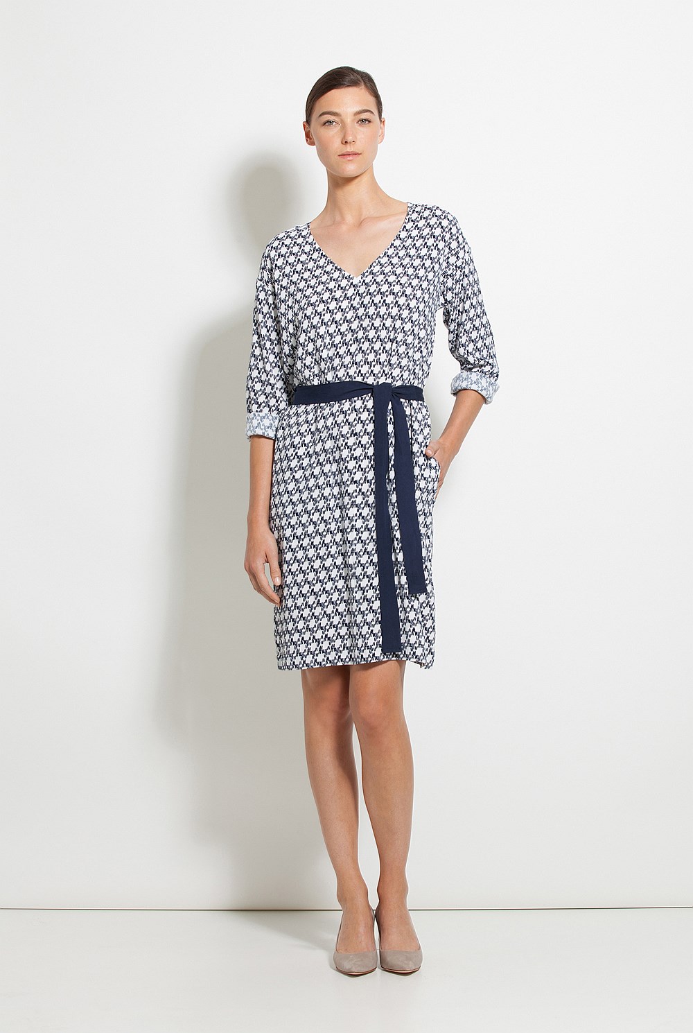 Eyelet Printed Dress