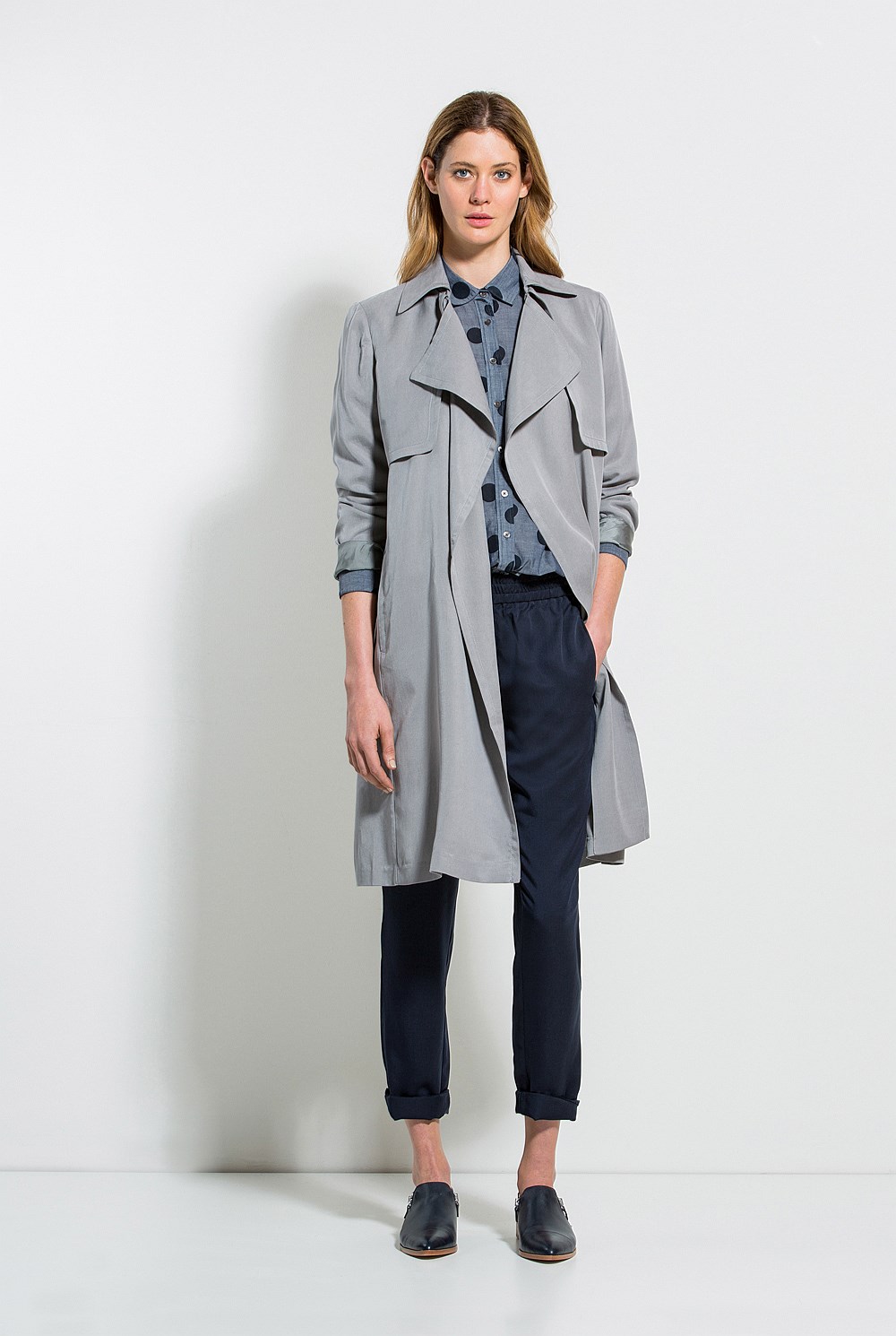 Tencel Draped Trench
