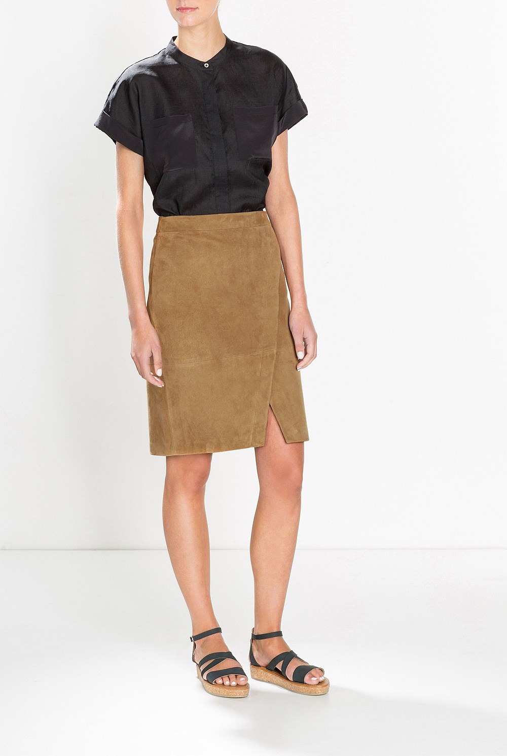 Suede Wrap Skirt