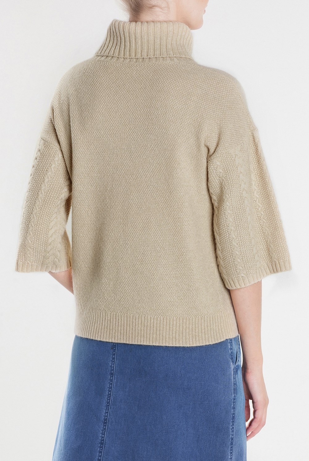 Cropped Sleeve Rollneck Knit