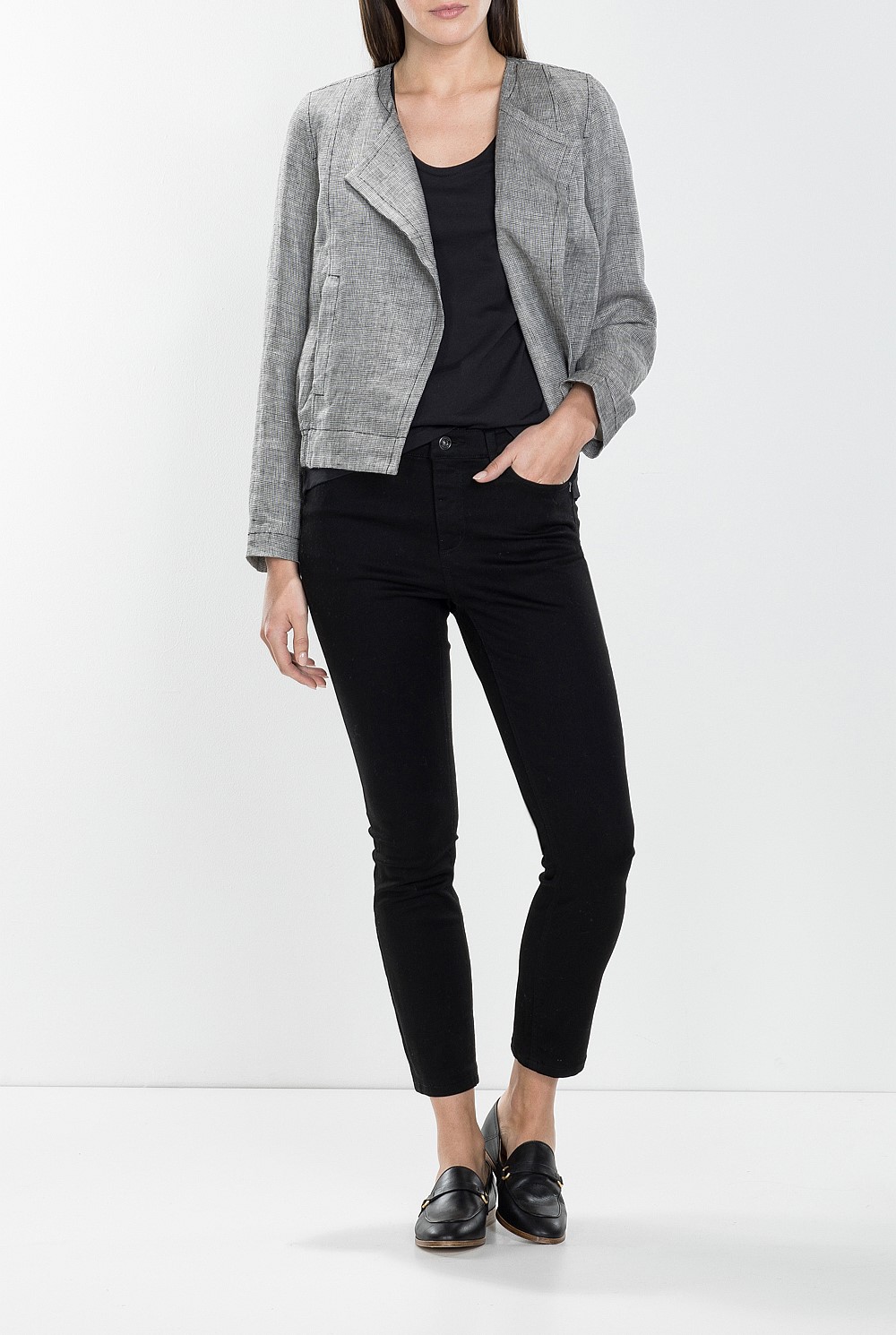 Linen Sporty Draped Jacket