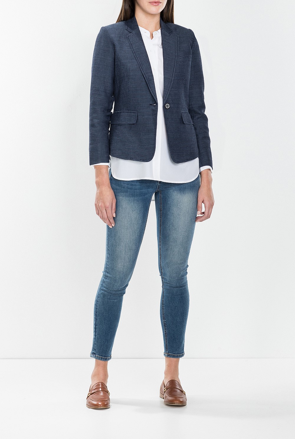 Cotton Linen Yarn Dyed Blazer