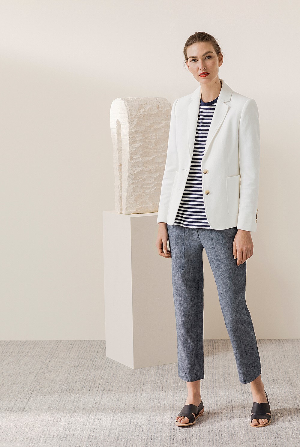 Textured Cotton Blazer