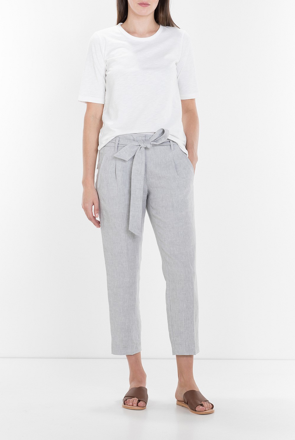Linen Yarn Dyed Herringbone Pant