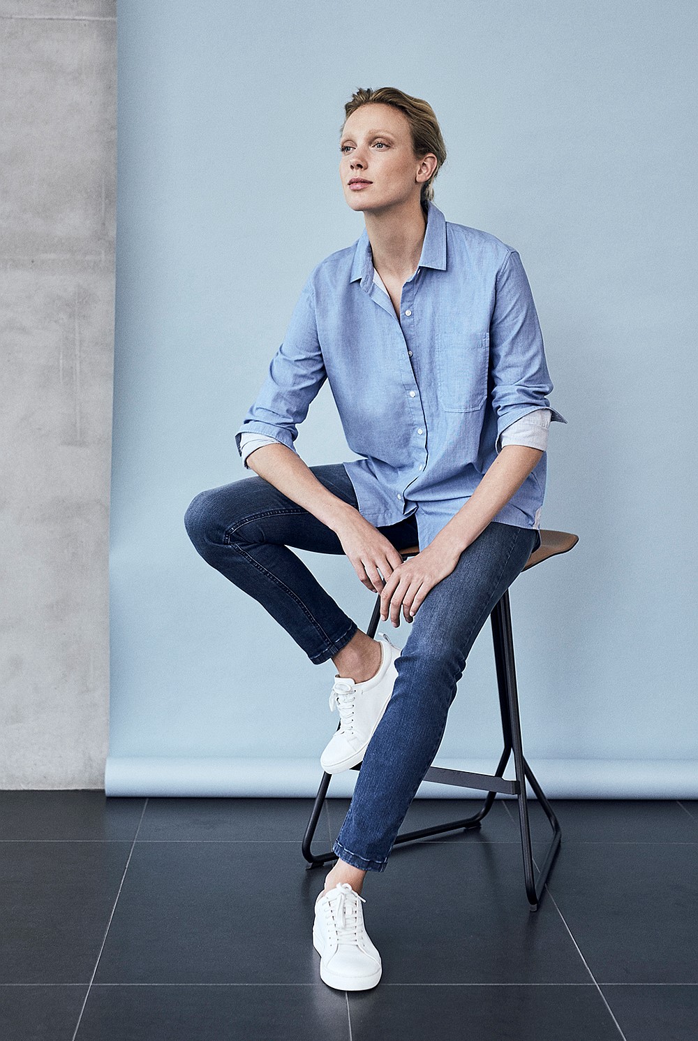 Dark Vintage Wash Full Length Slim Jean