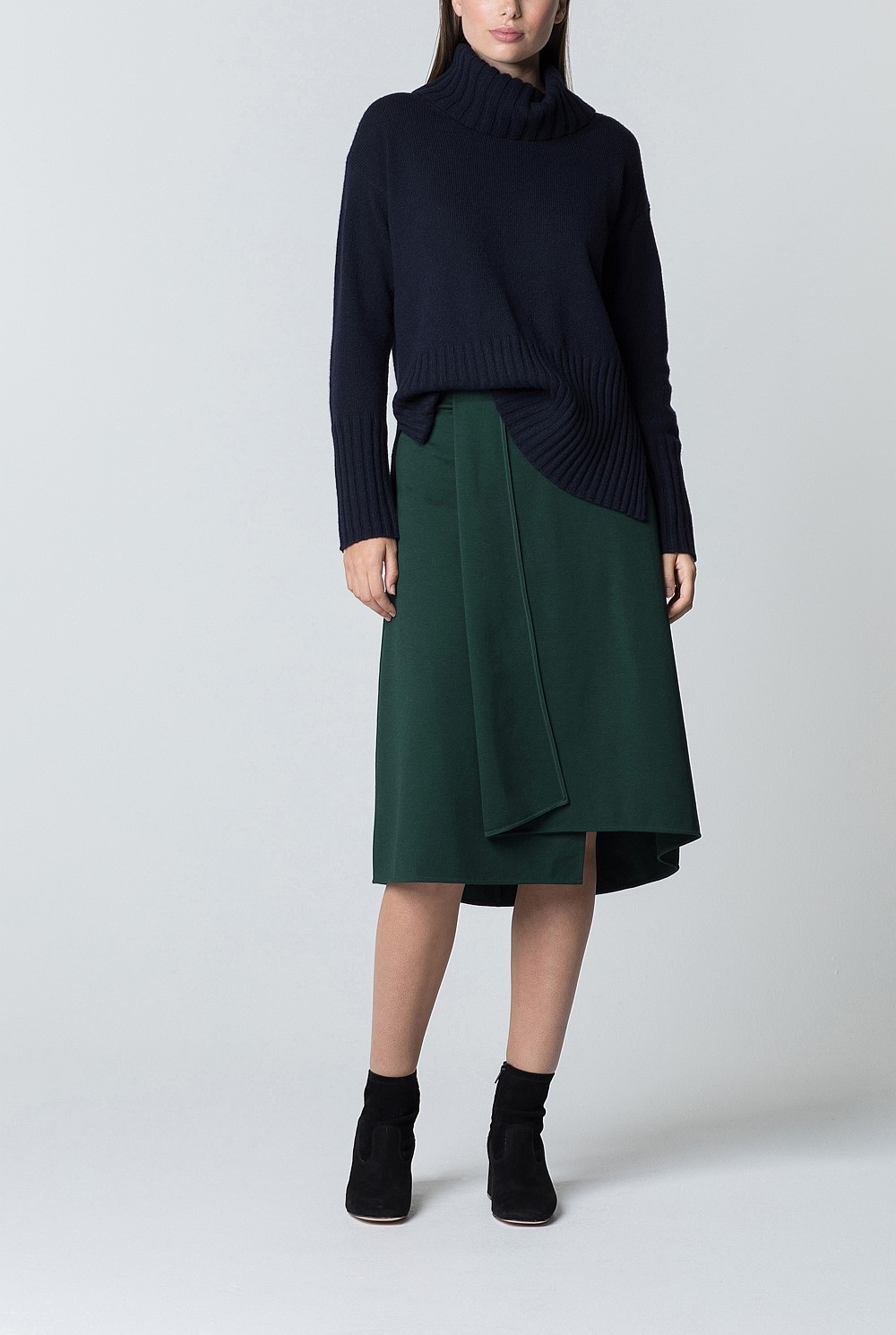 Ponte Fold Detail Skirt