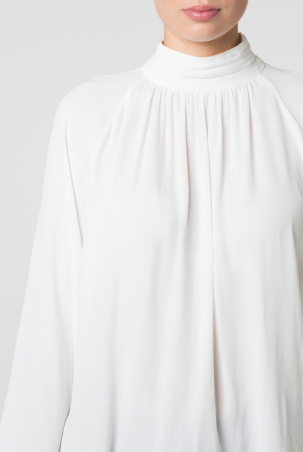Mock Neck Modal Boho Blouse