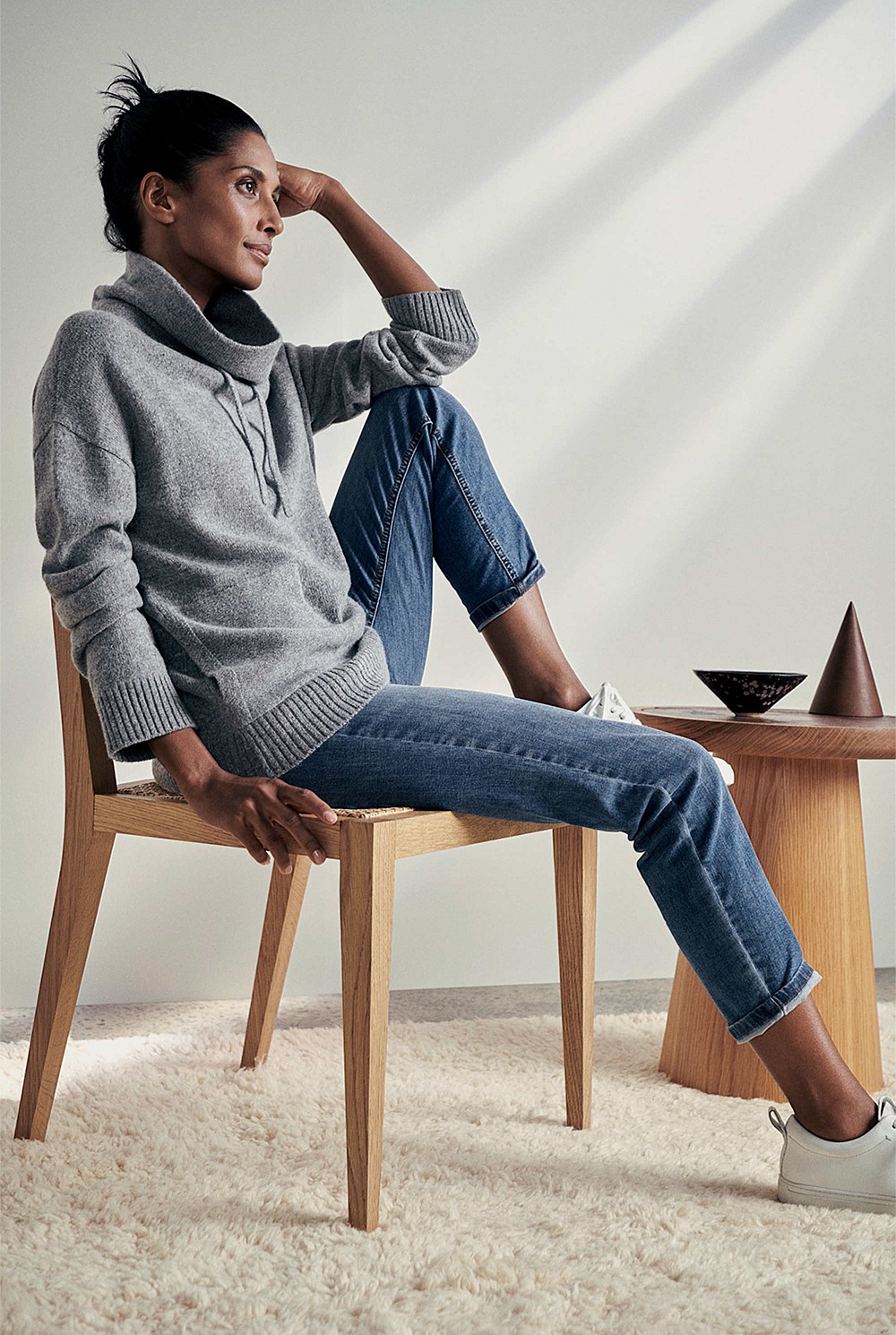 Sporty Merino Wool Roll Neck