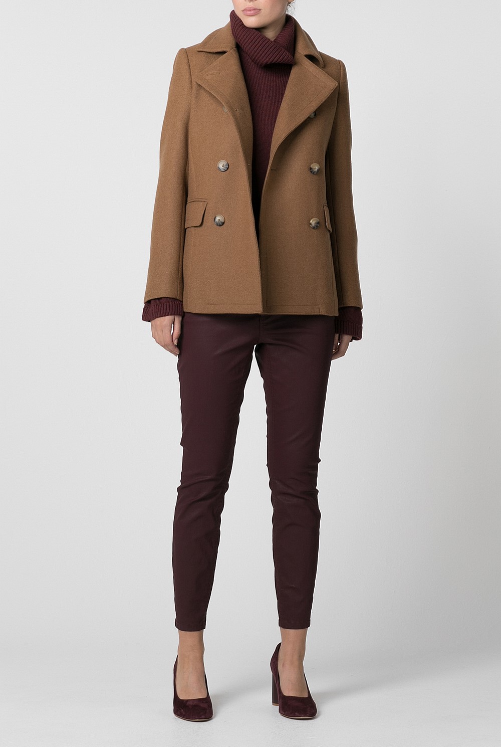 Texture Wool Blend Peacoat