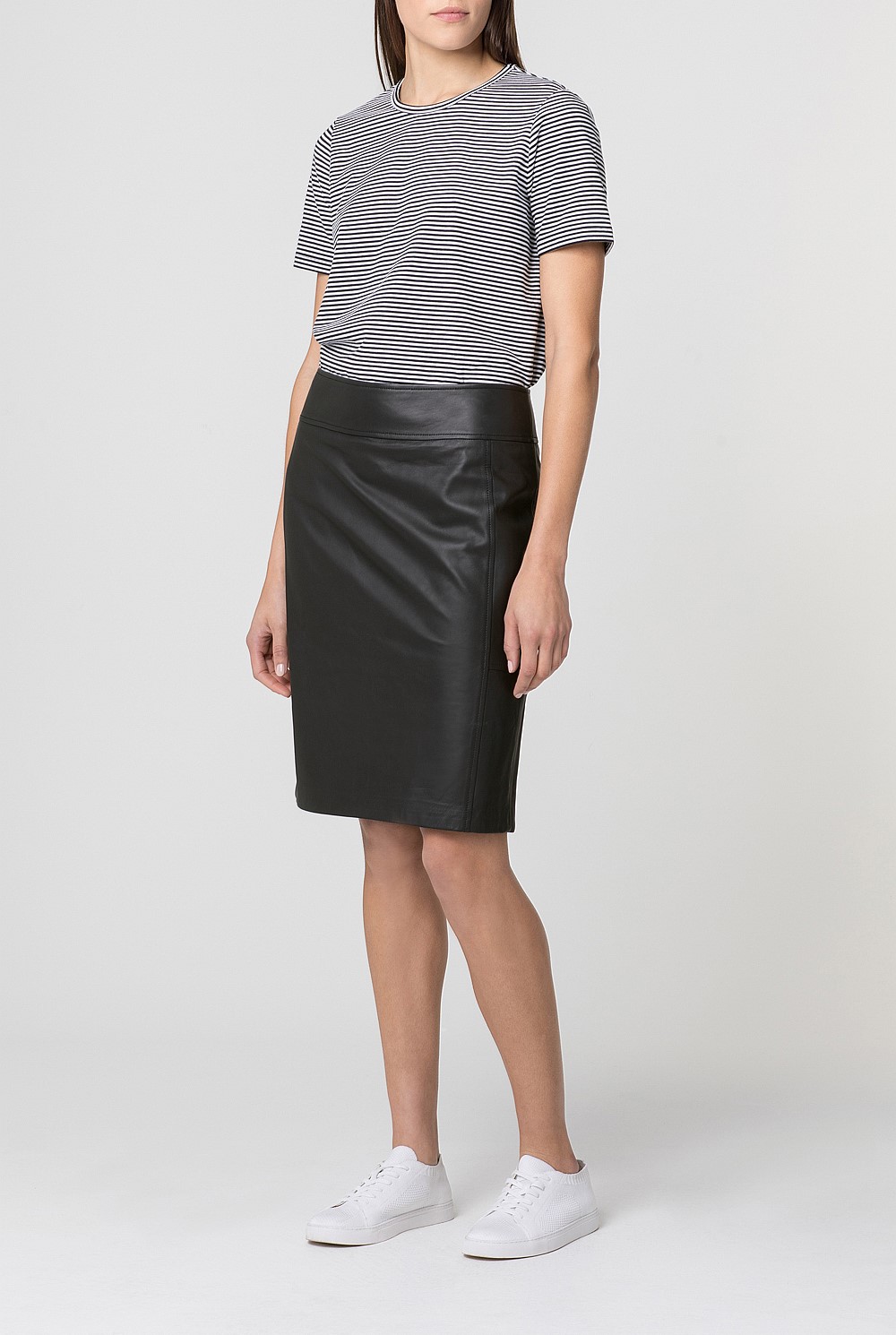 Black Leather Pencil Skirt